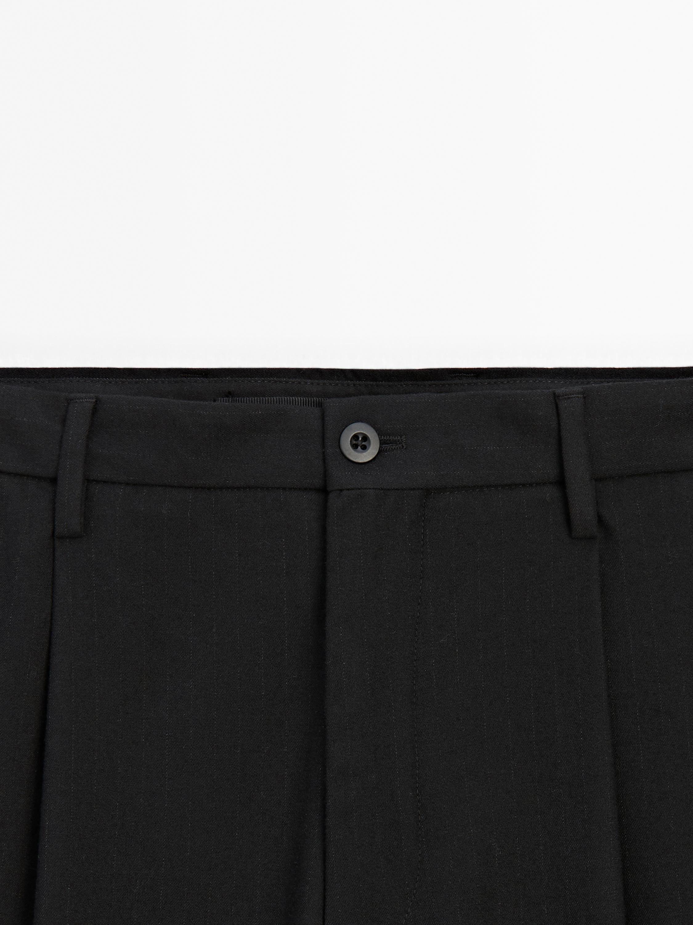 Relaxed fit pinstripe trousers