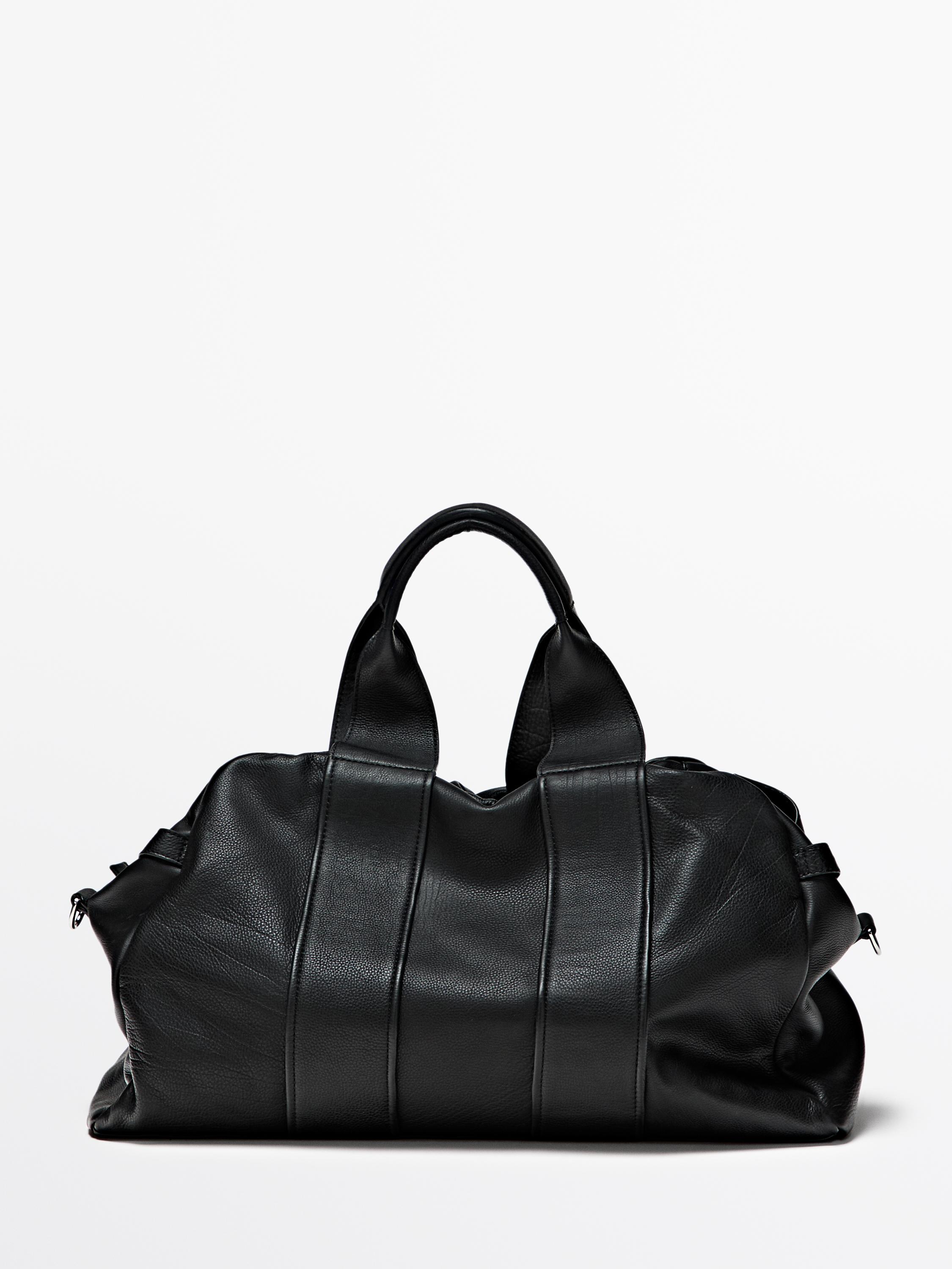 Nappa leather travel bag — BLACK