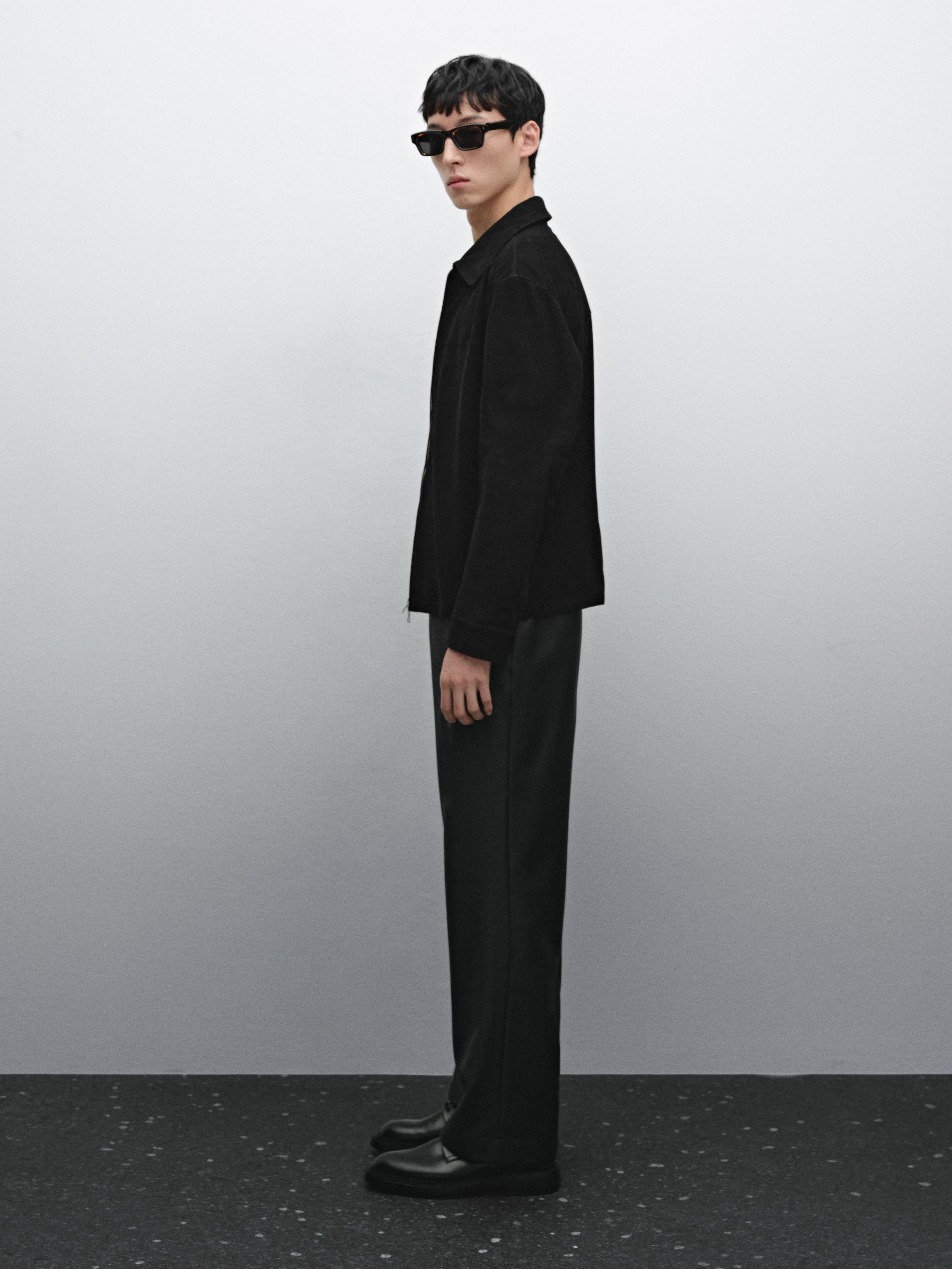 100% wool jogger fit trousers