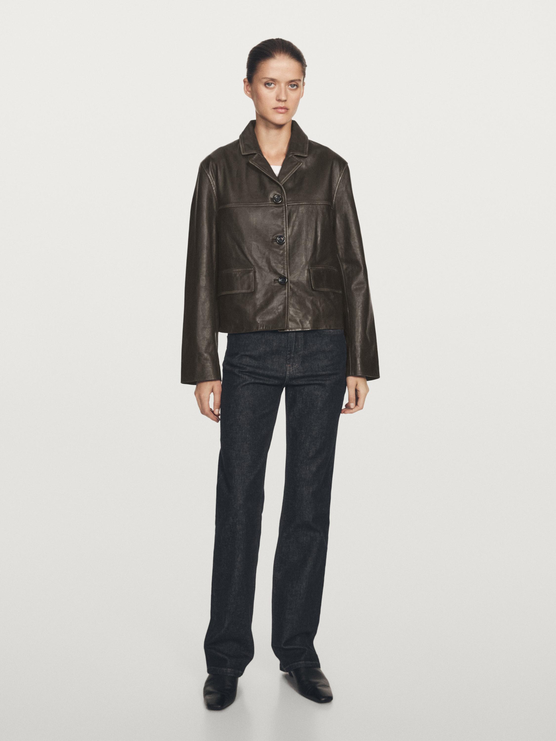 Nappa leather jacket with lapel collar · Green · Bags And Backpacks