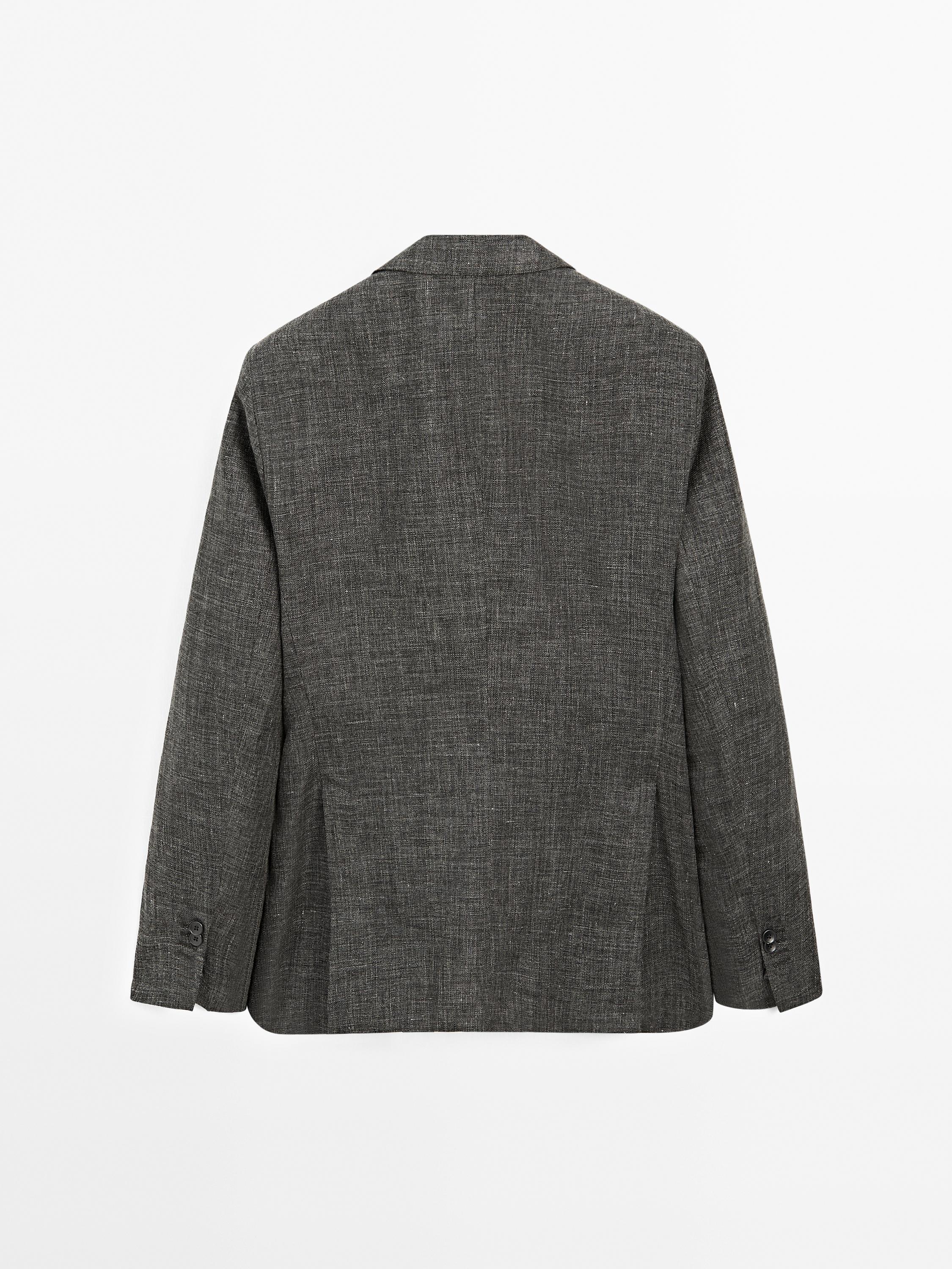 Linen and cotton blend blazer