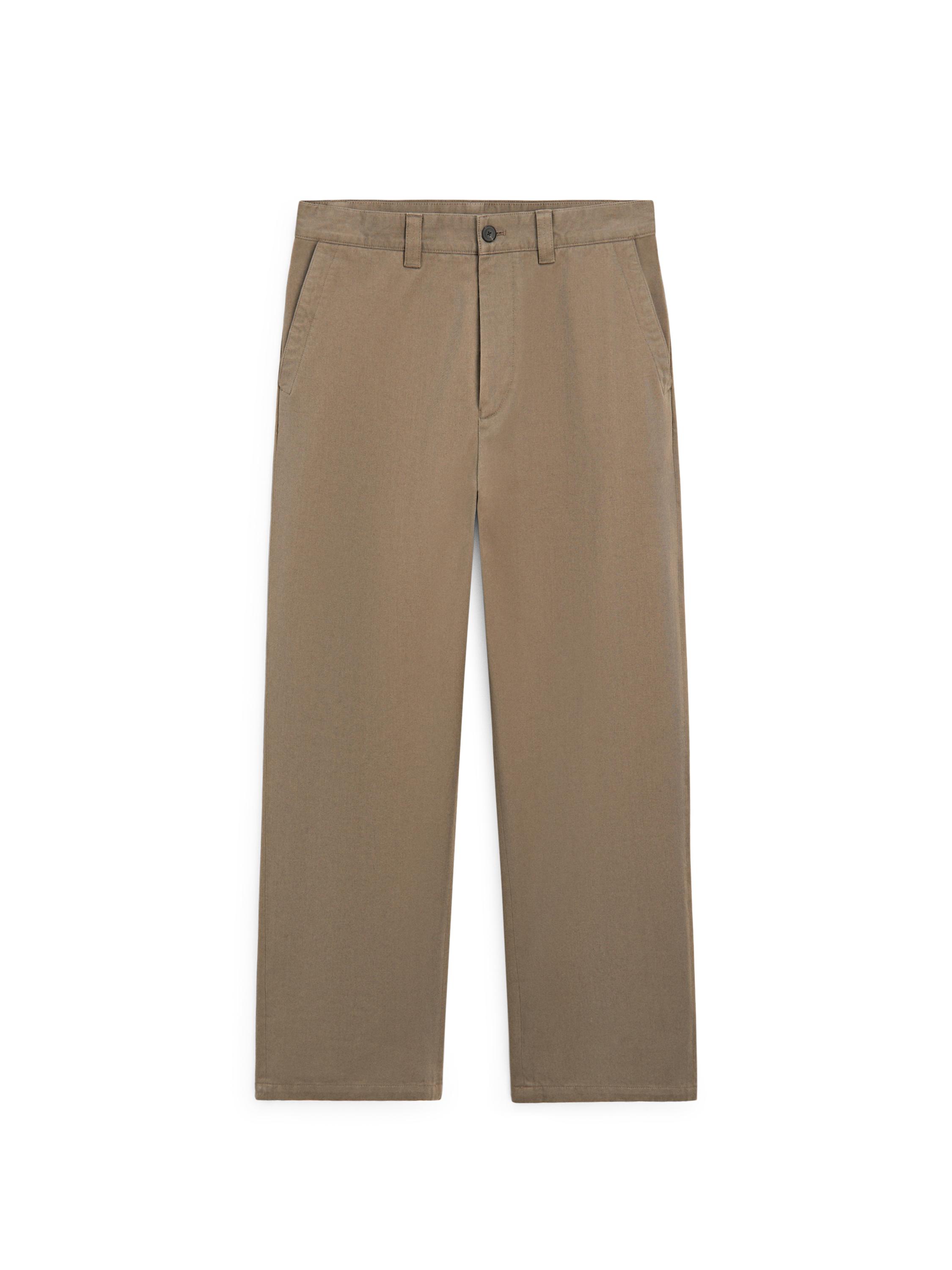 Relaxed fit cotton trousers — MINK
