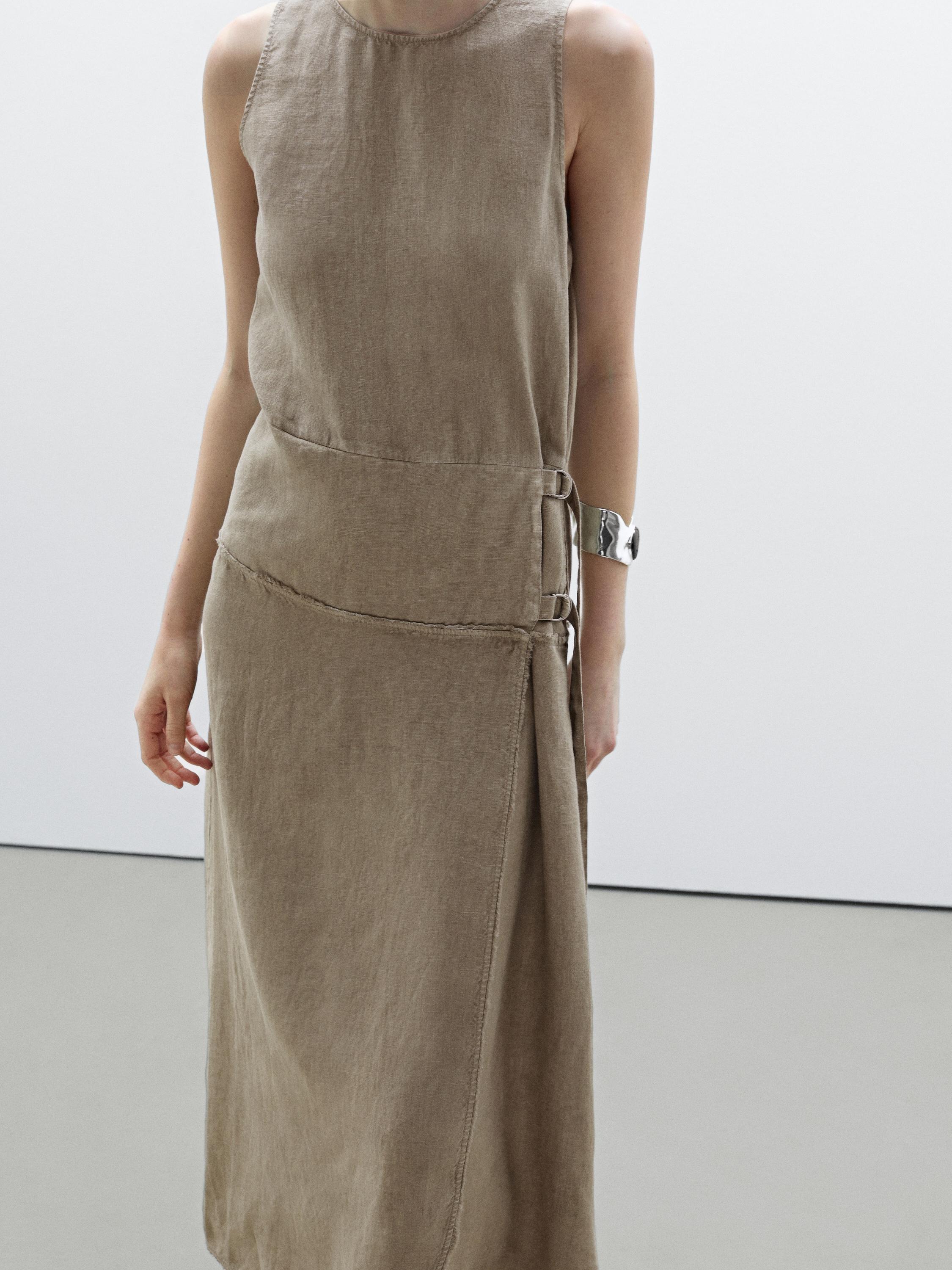 Robe avec boucle 100 % lin