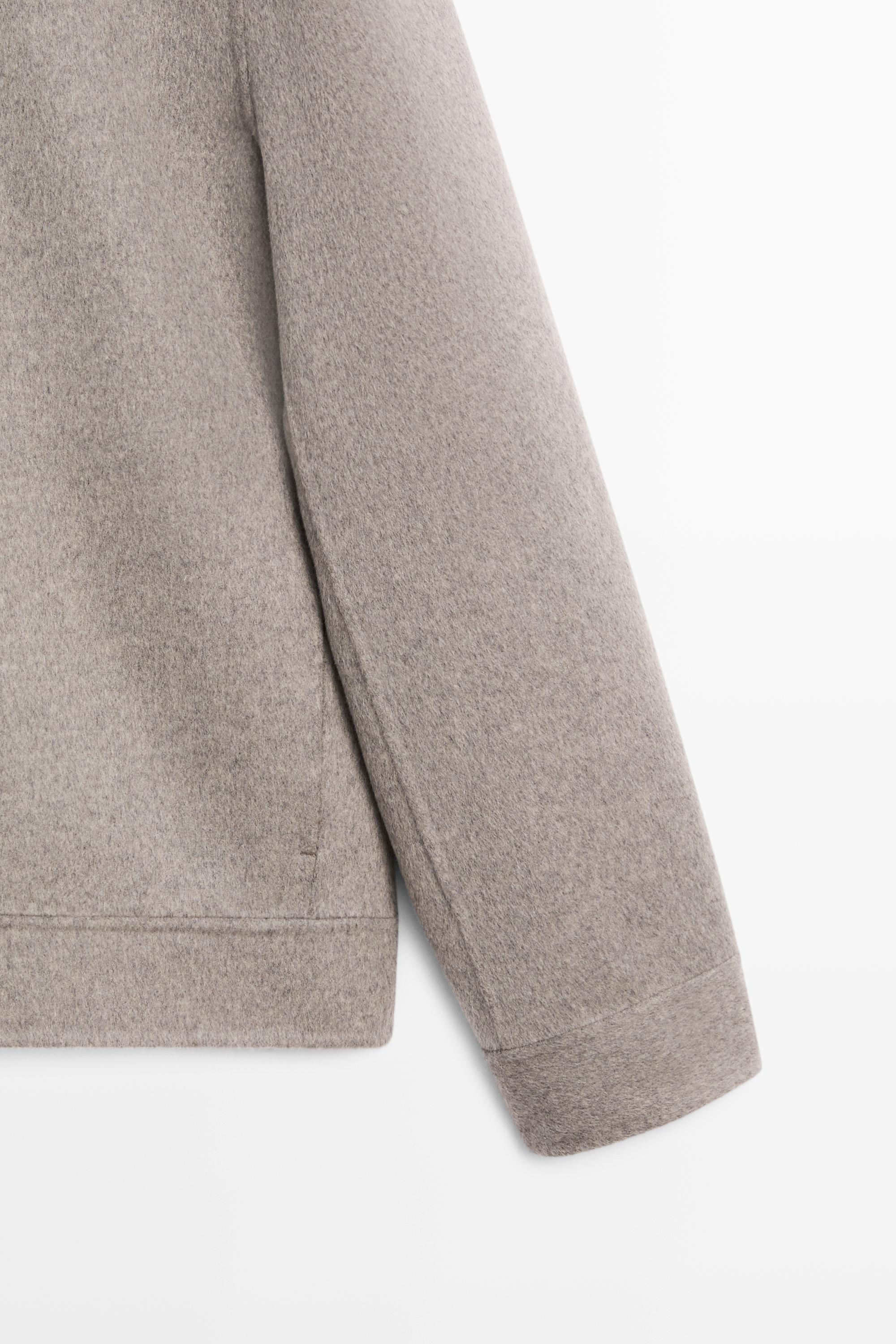 Wool blend high neck double fabric jacket — MINK