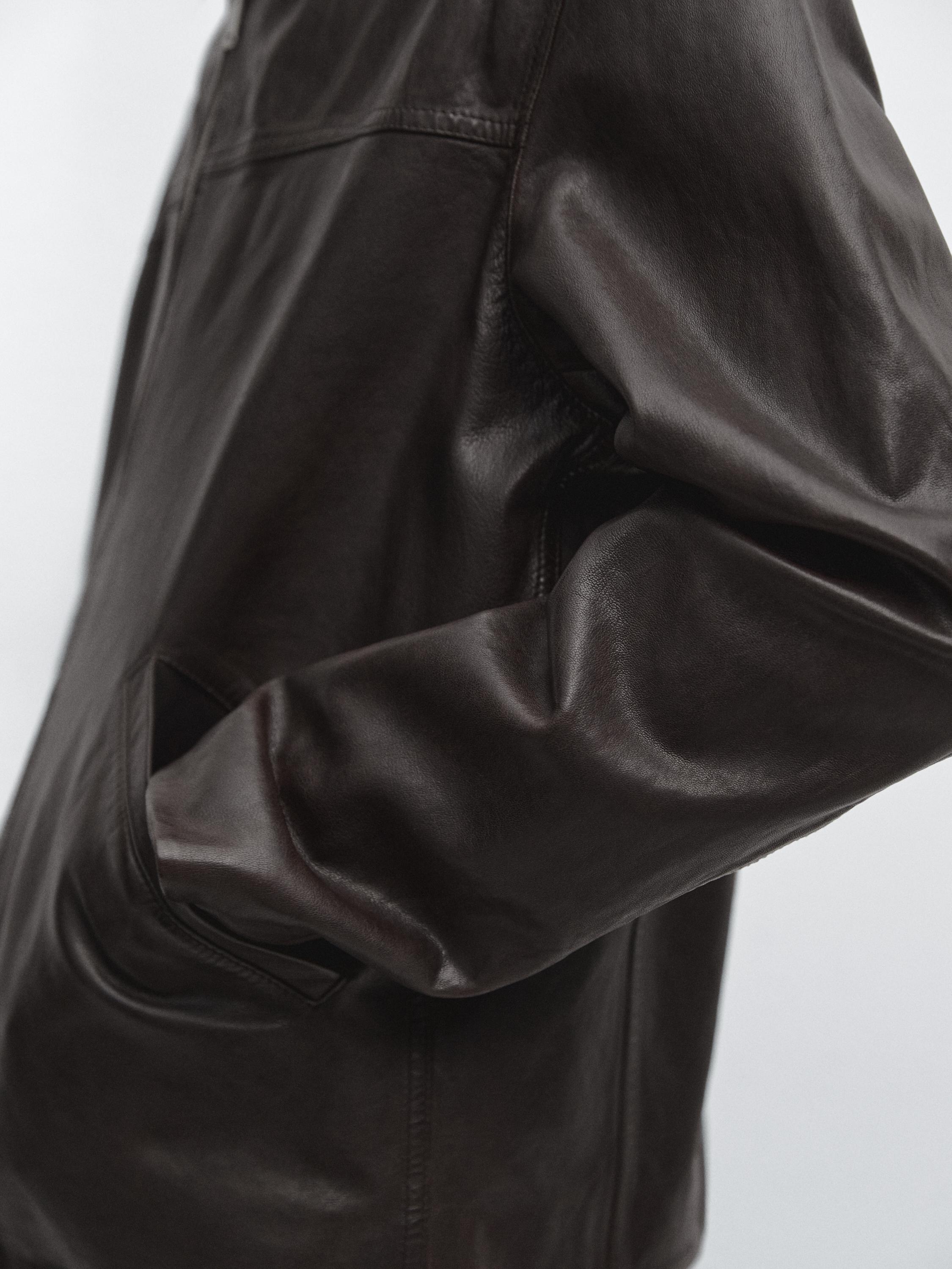 Nappa leather jacket — BROWN