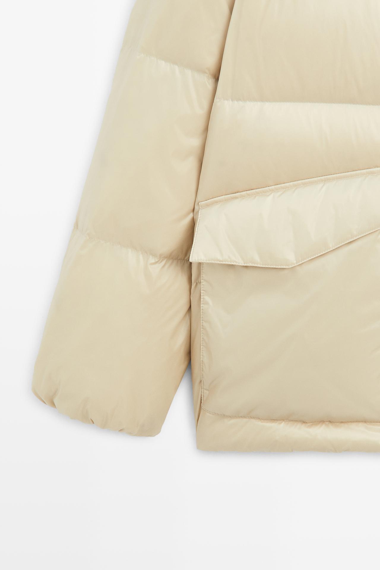 High-neck down jacket — CREAM