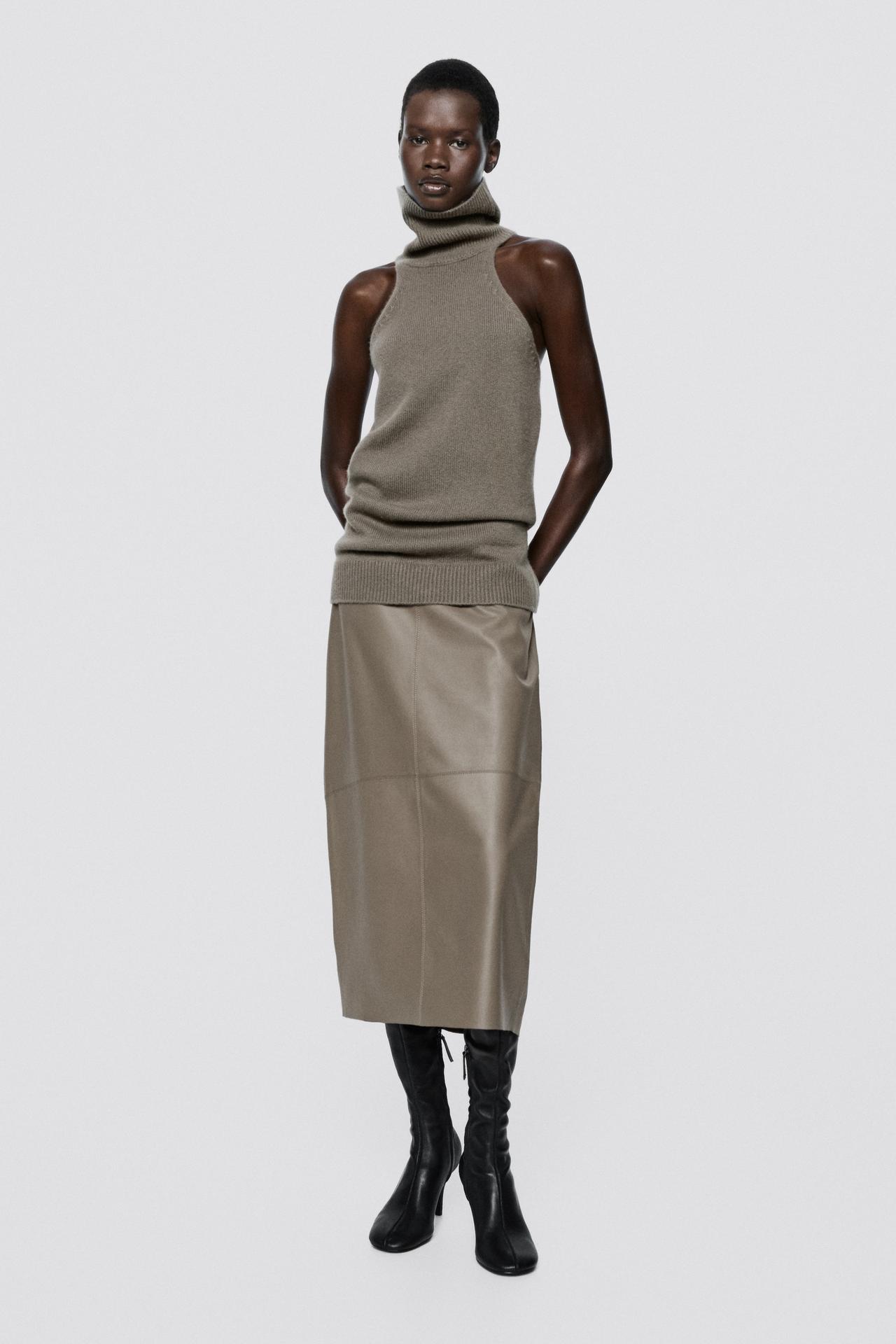 100% Cashmere Halter Knit Top - LIMITED EDITION — MOLE BROWN