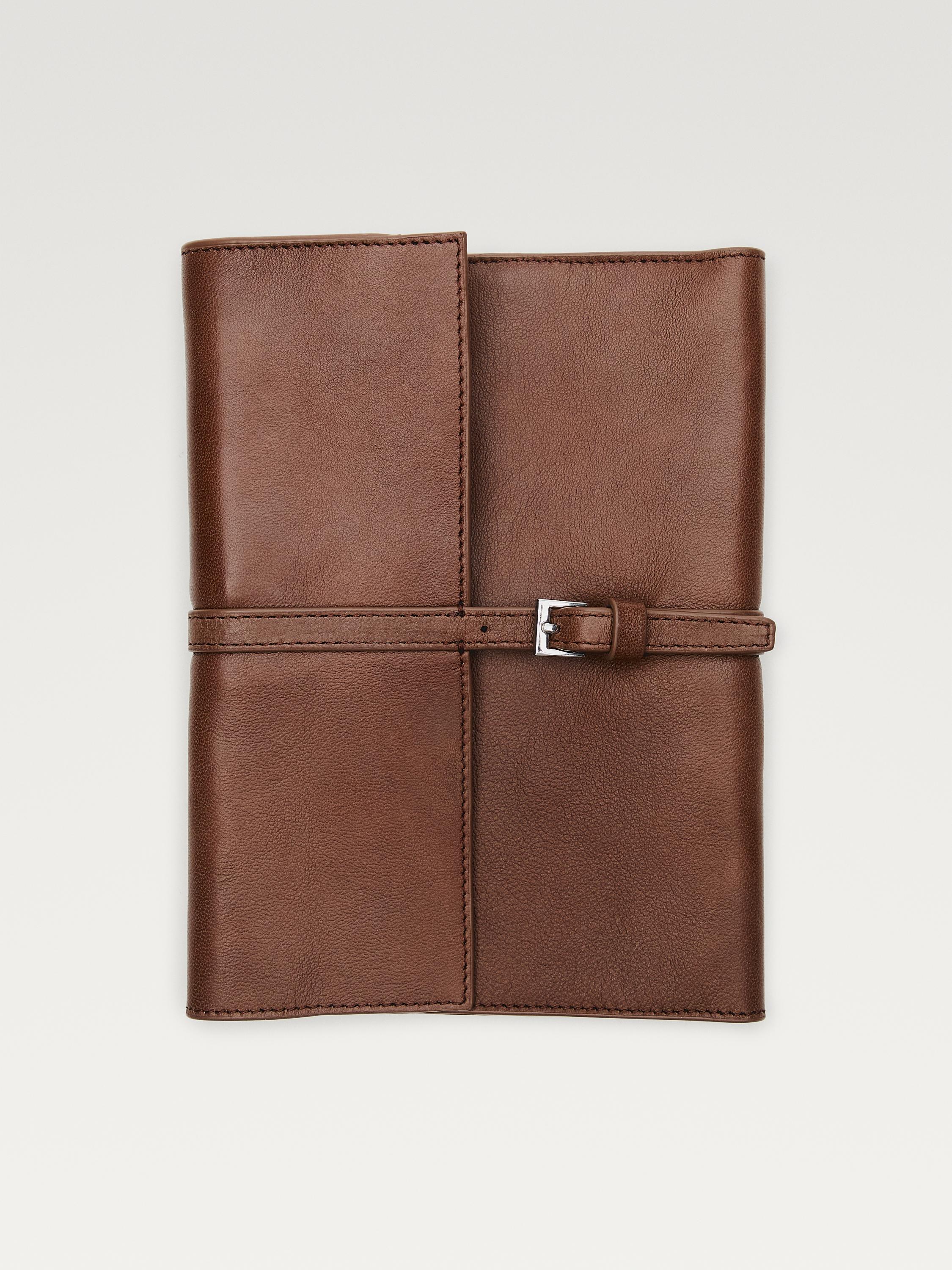 Nappa leather tech accessory case — BROWN