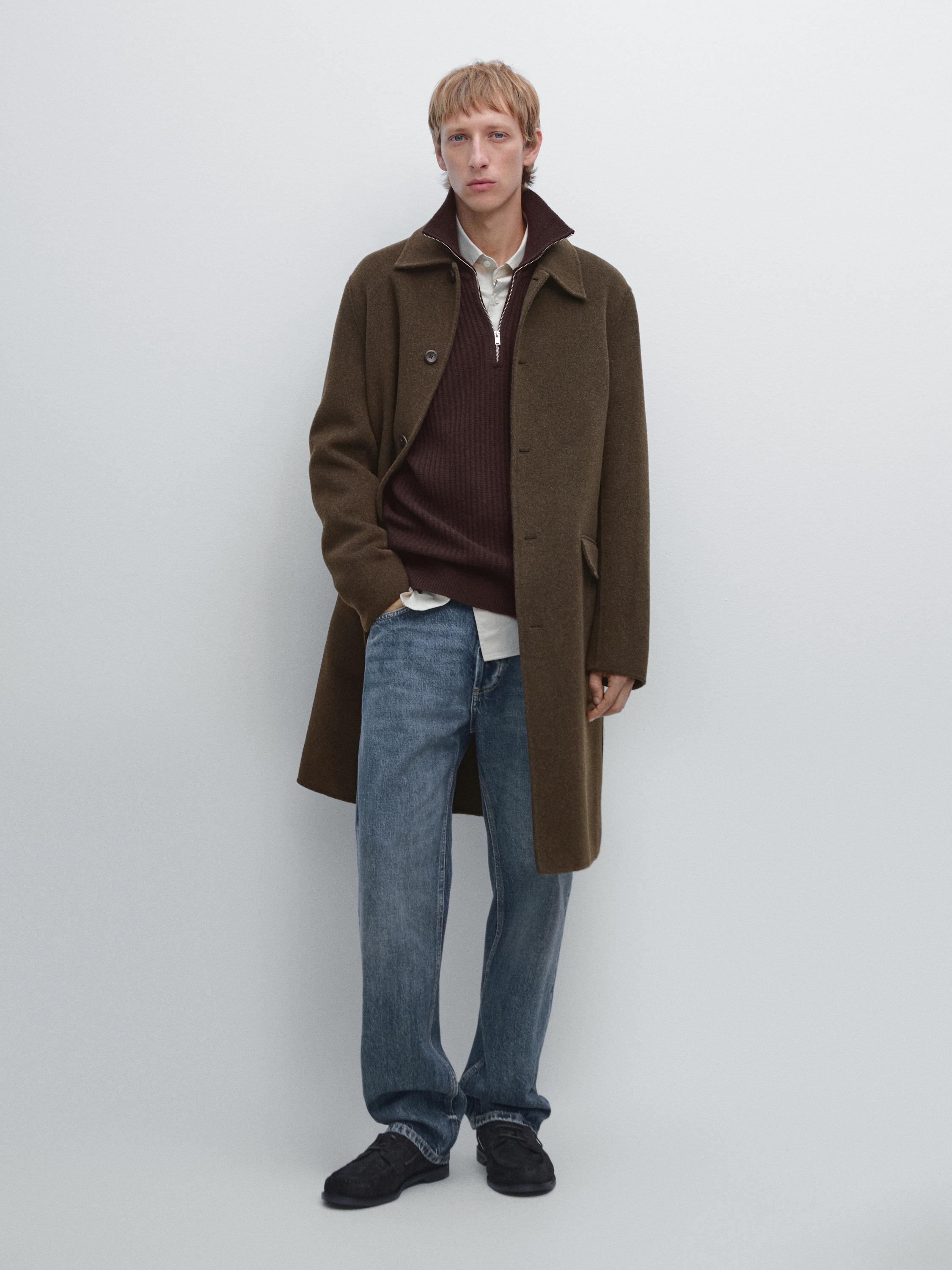 Long wool blend coat
