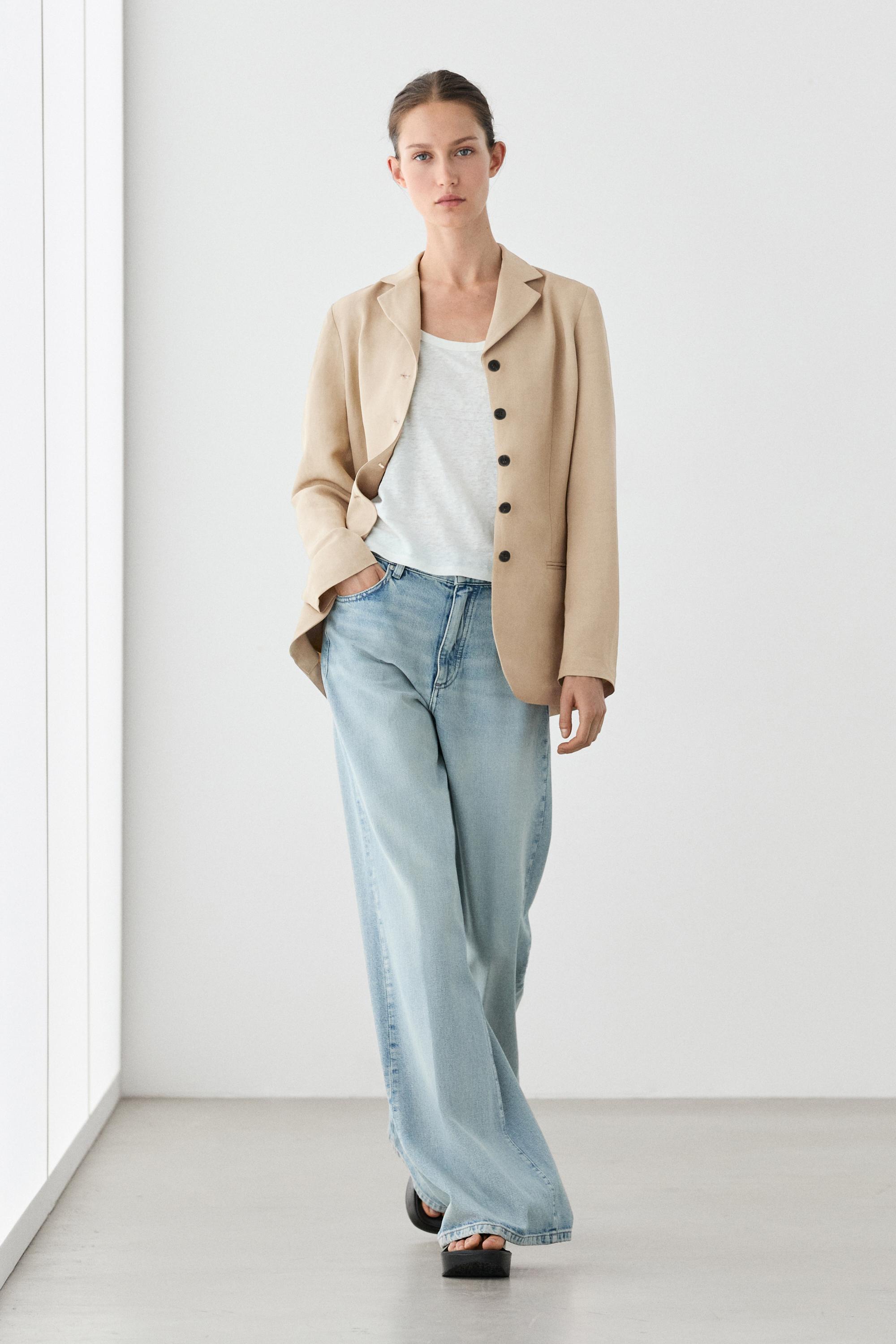 Flowing buttoned blazer — BEIGE