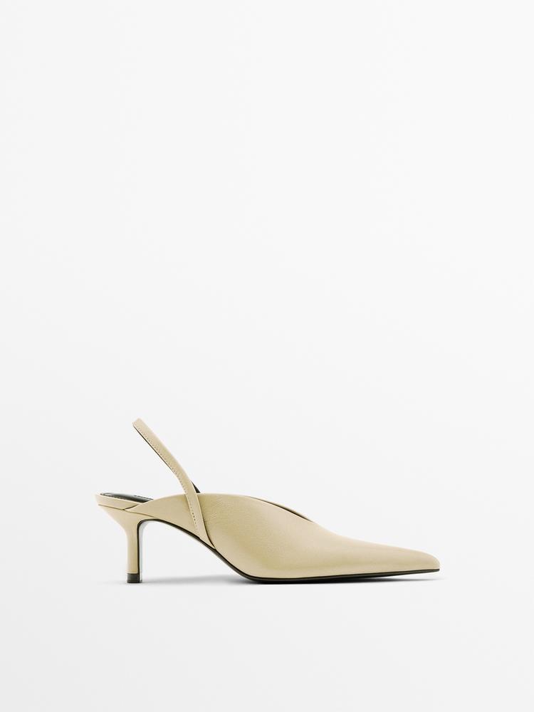 High-heel slingback shoes — CREAM
