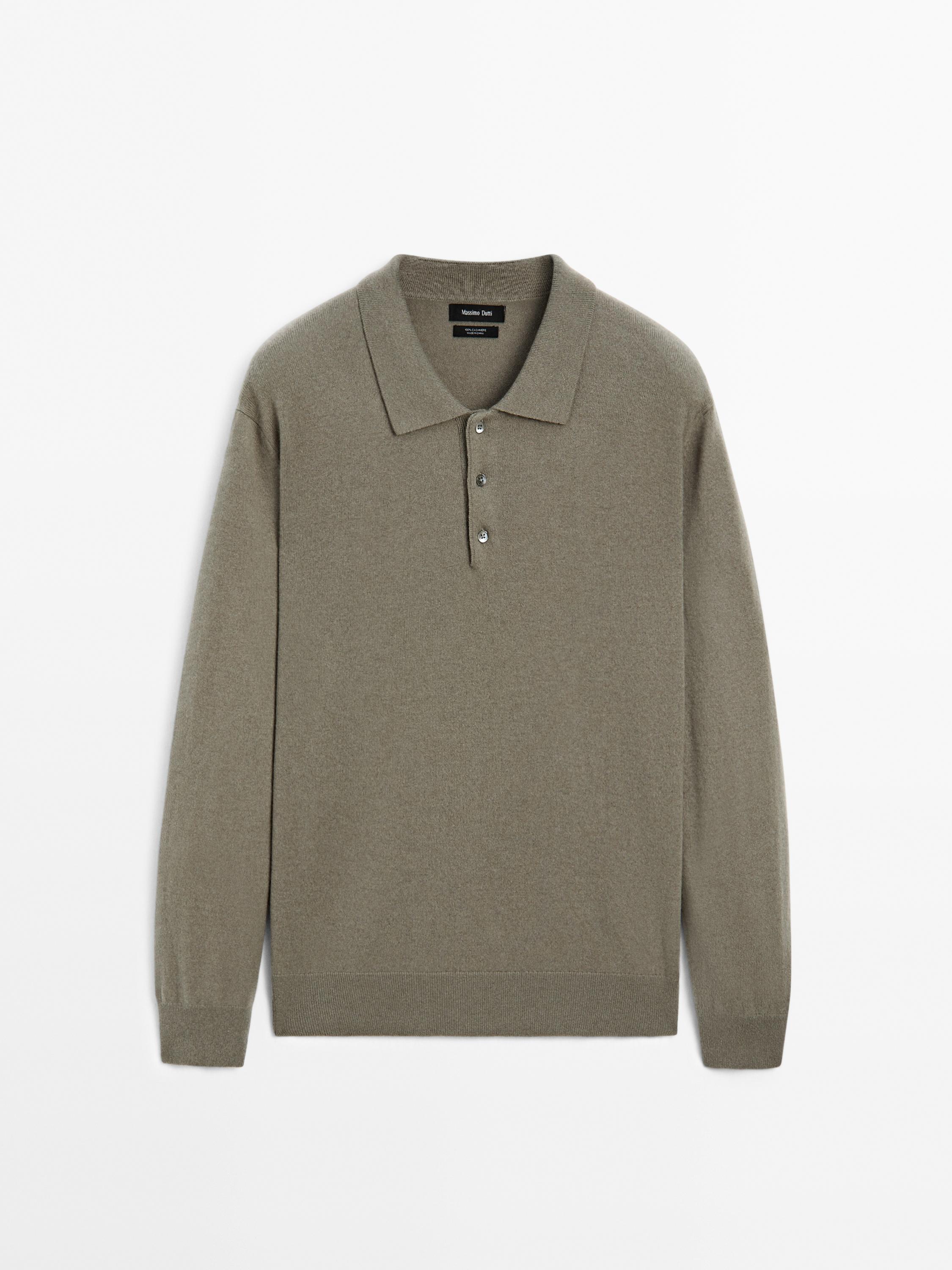 Polo neck knit jumper 100% cashmere