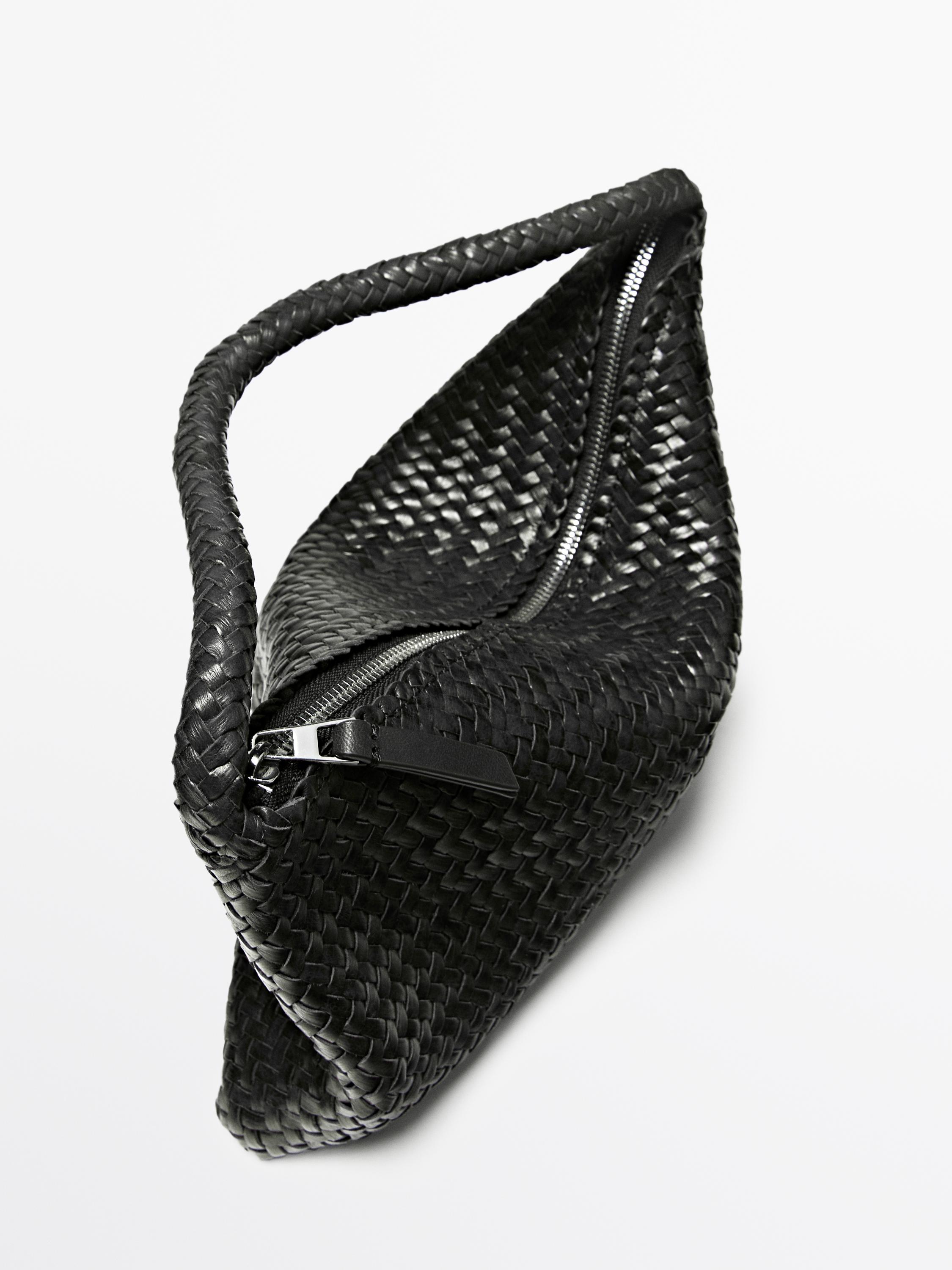 Petit sac porté épaule en cuir tressé