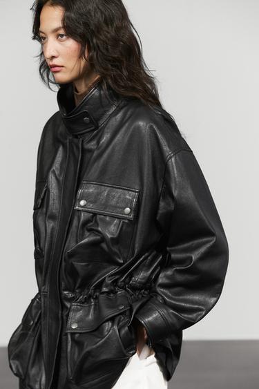 Nappa leather jacket with pocket details — BLACK 8