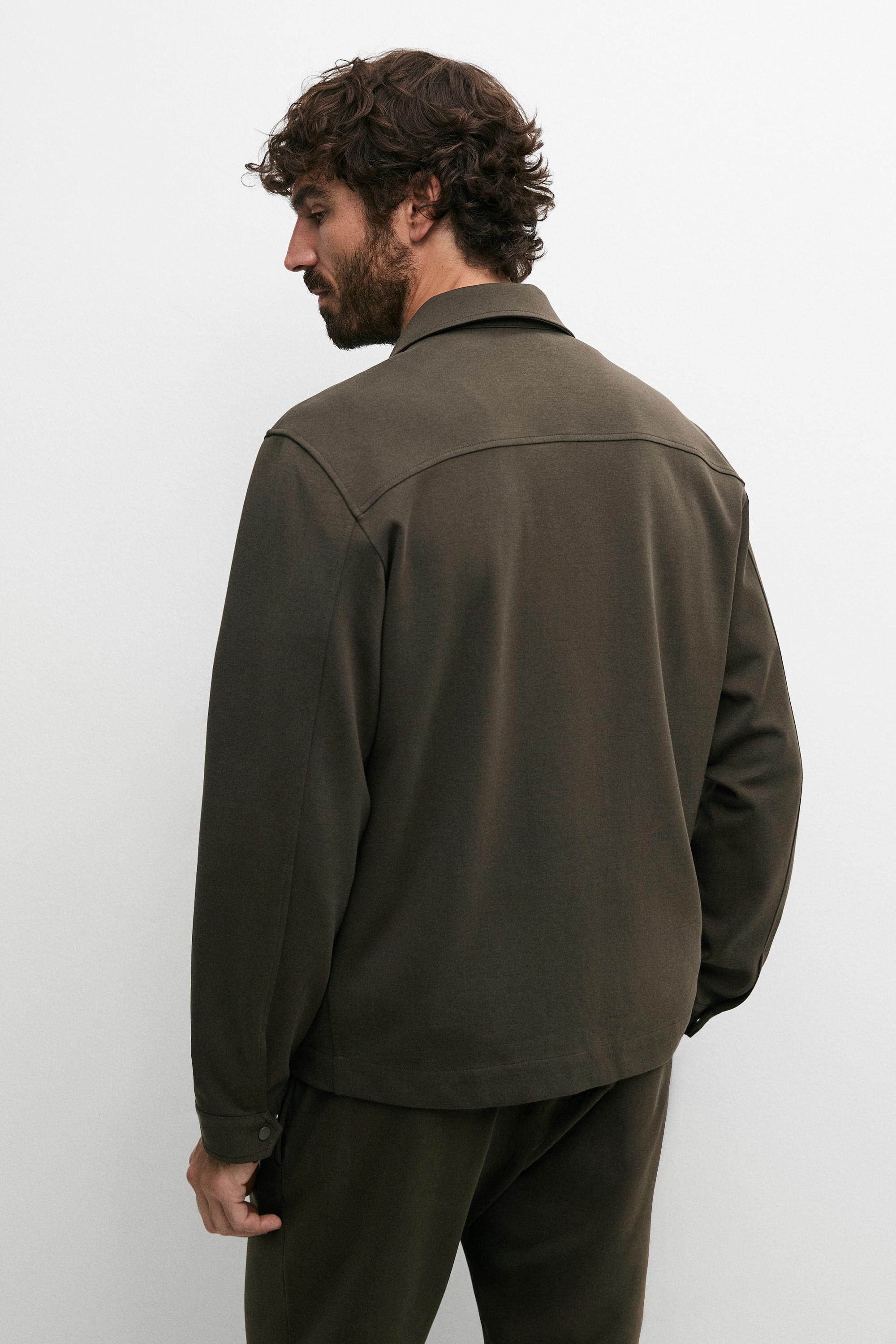 Cotton blend short jacket — DARK KHAKI