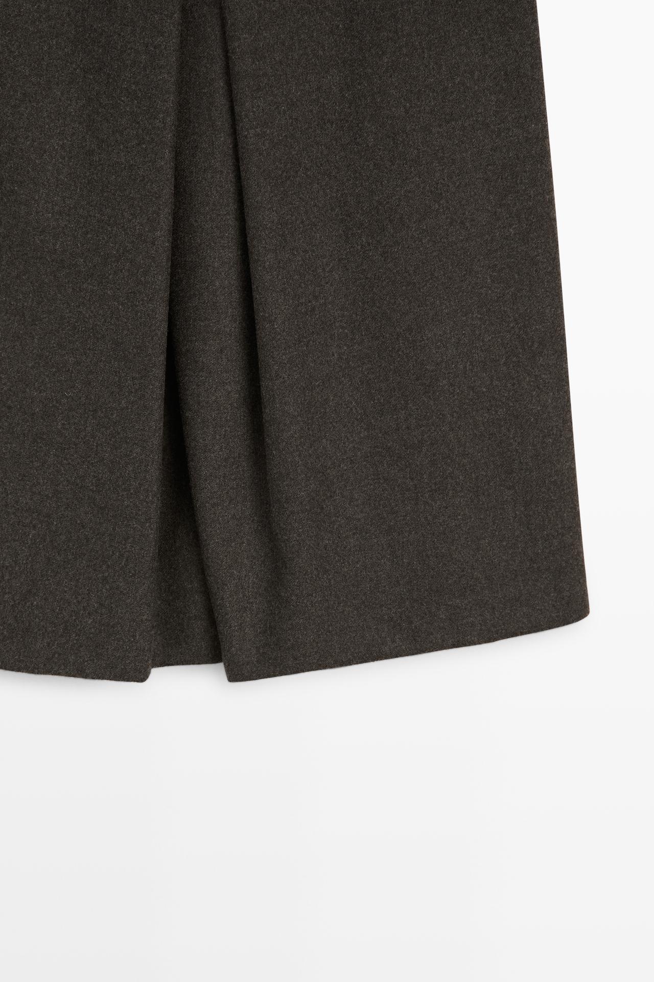 Wool blend skort — BROWN