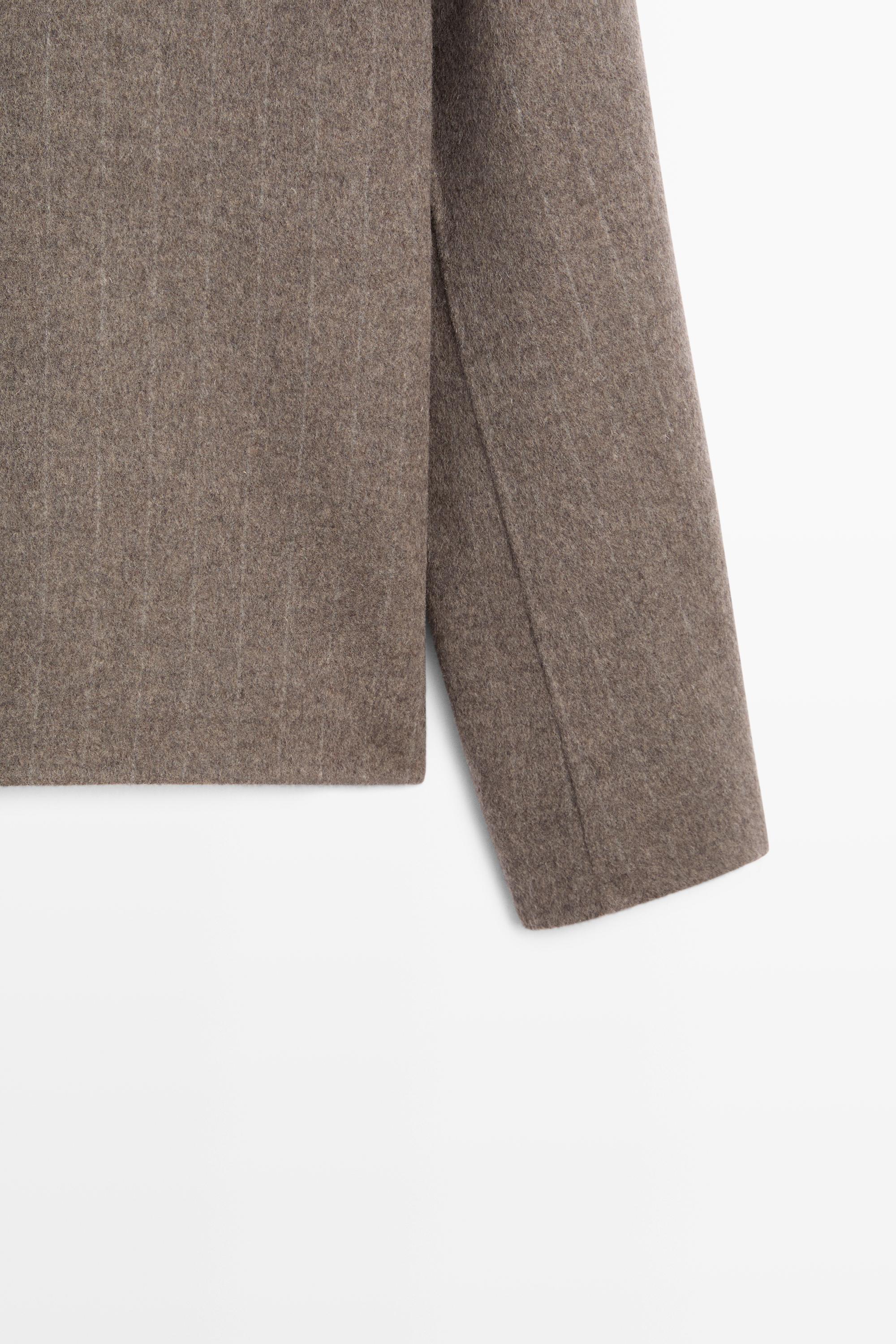 Striped double wool blend jacket — MINK