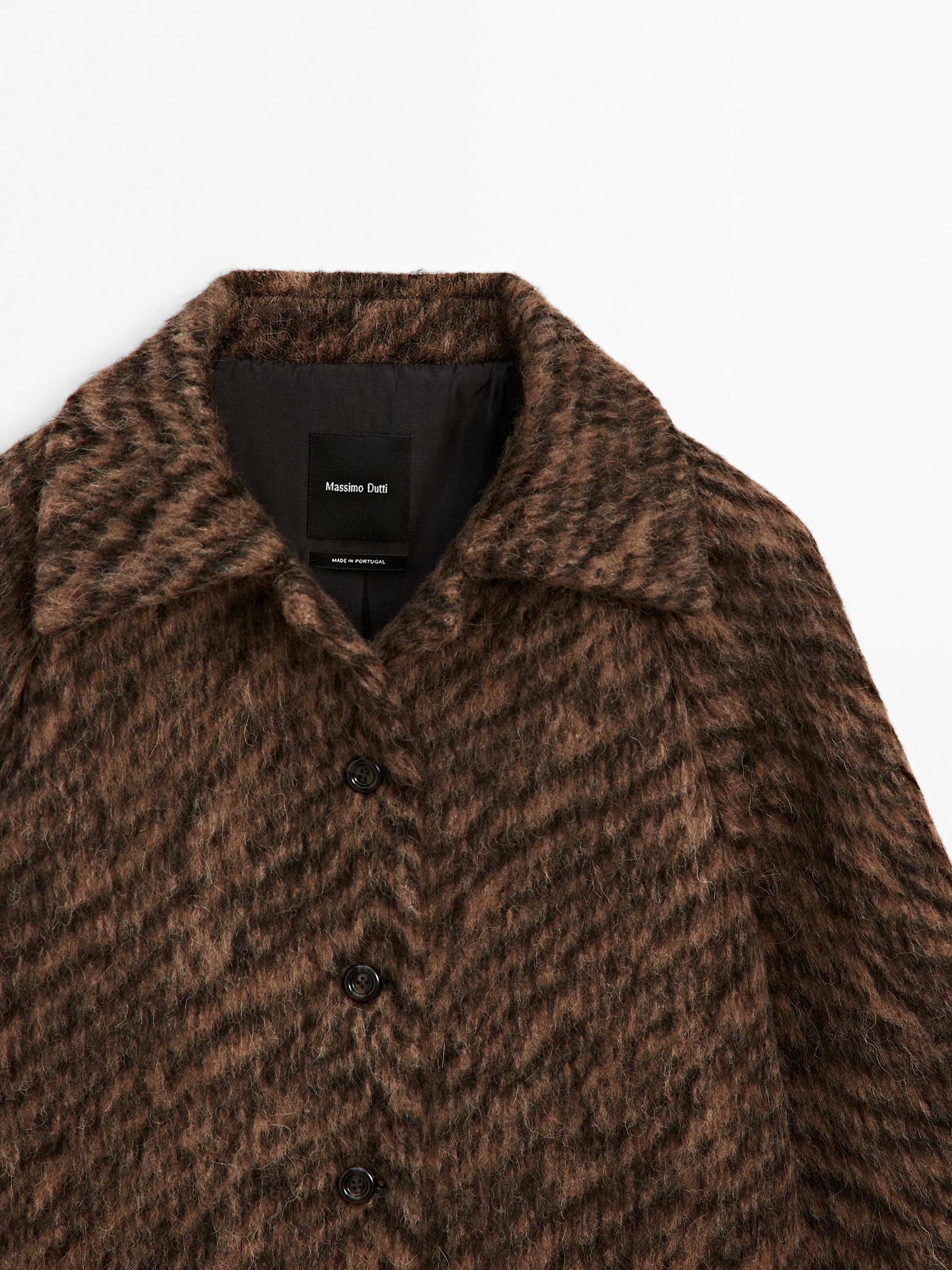 Short animal print coat