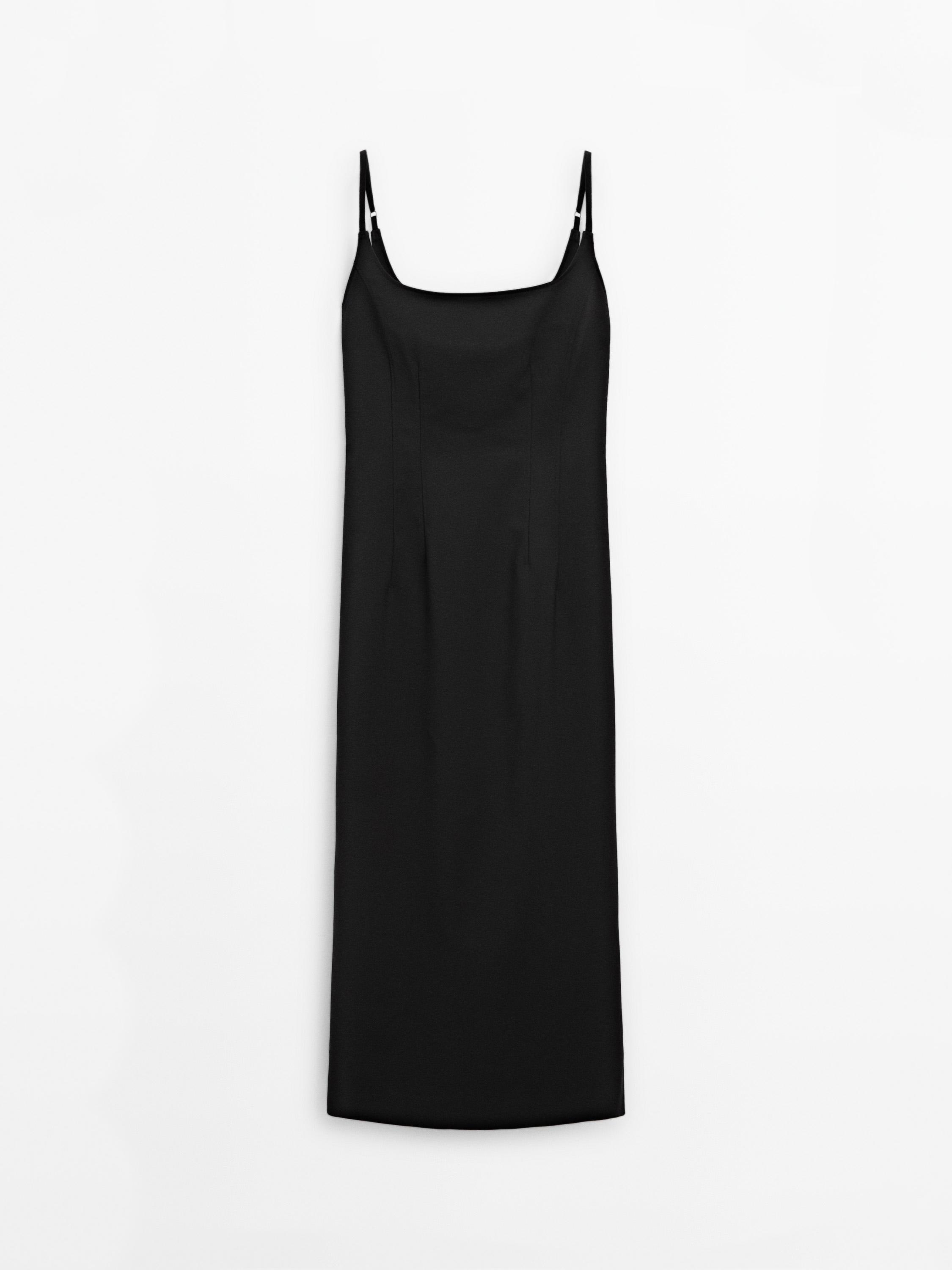 Robe midi cintrée à bretelles réglables