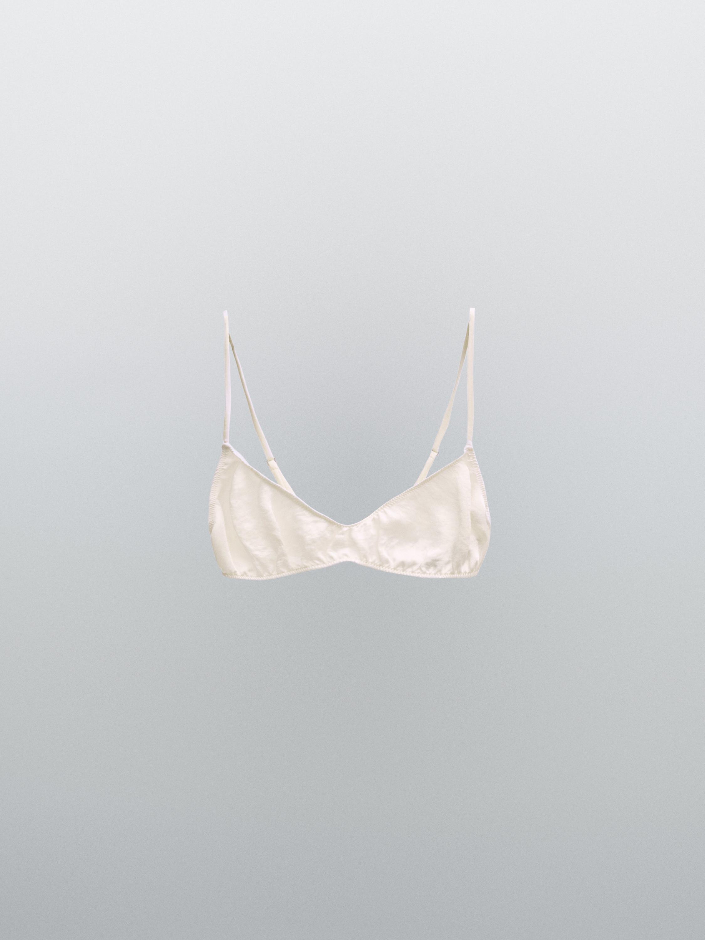 Gathered satin triangle bra - STUDIO