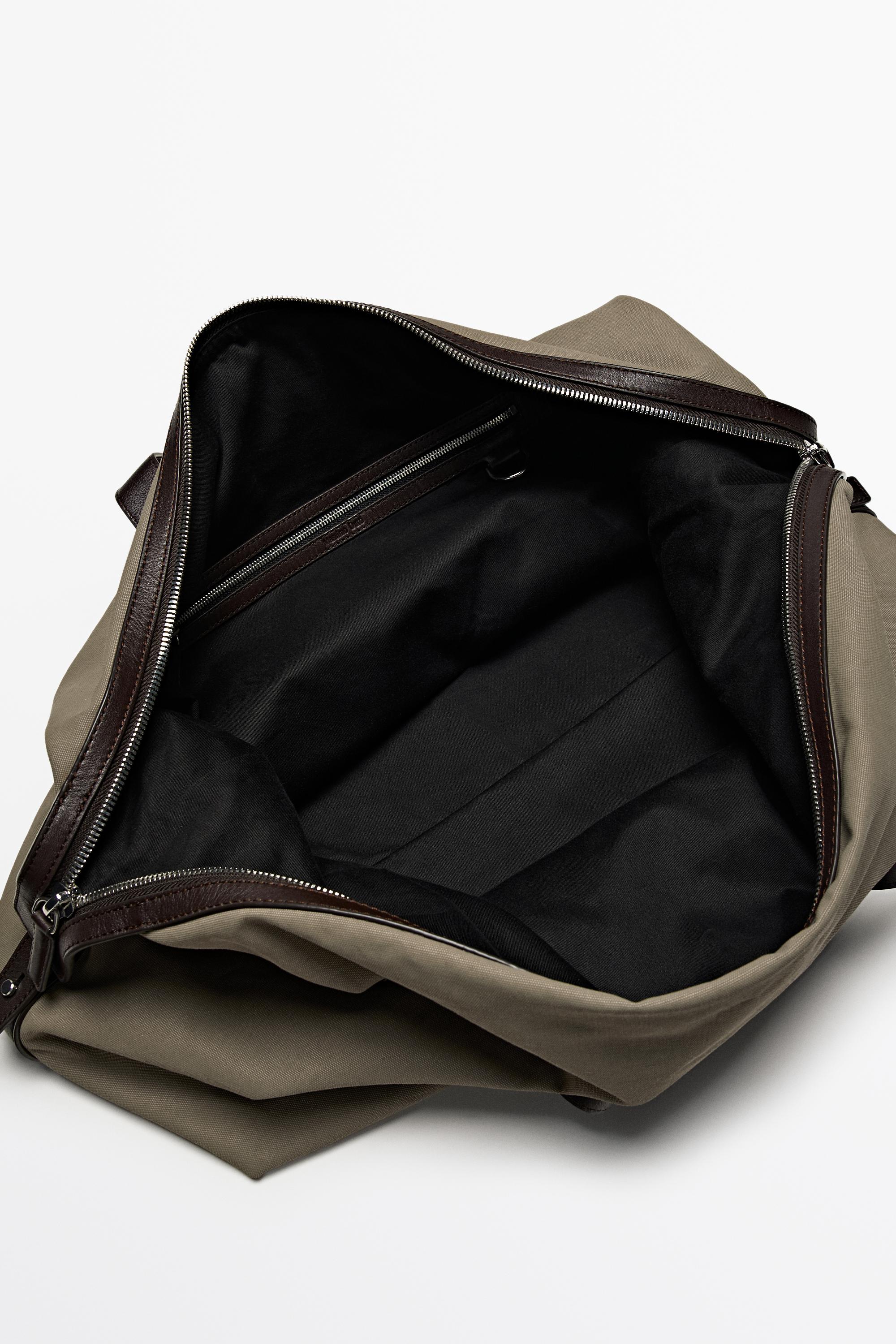 Nappa leather detail travel bag — MOLE BROWN