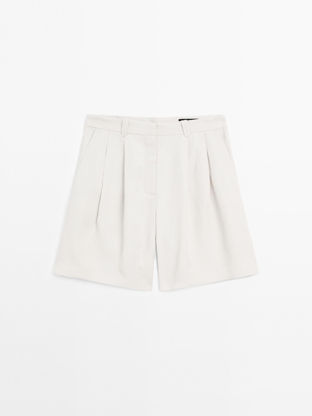 Massimo Dutti - Dame - Bermudashorts Med Læg - Grå - 34