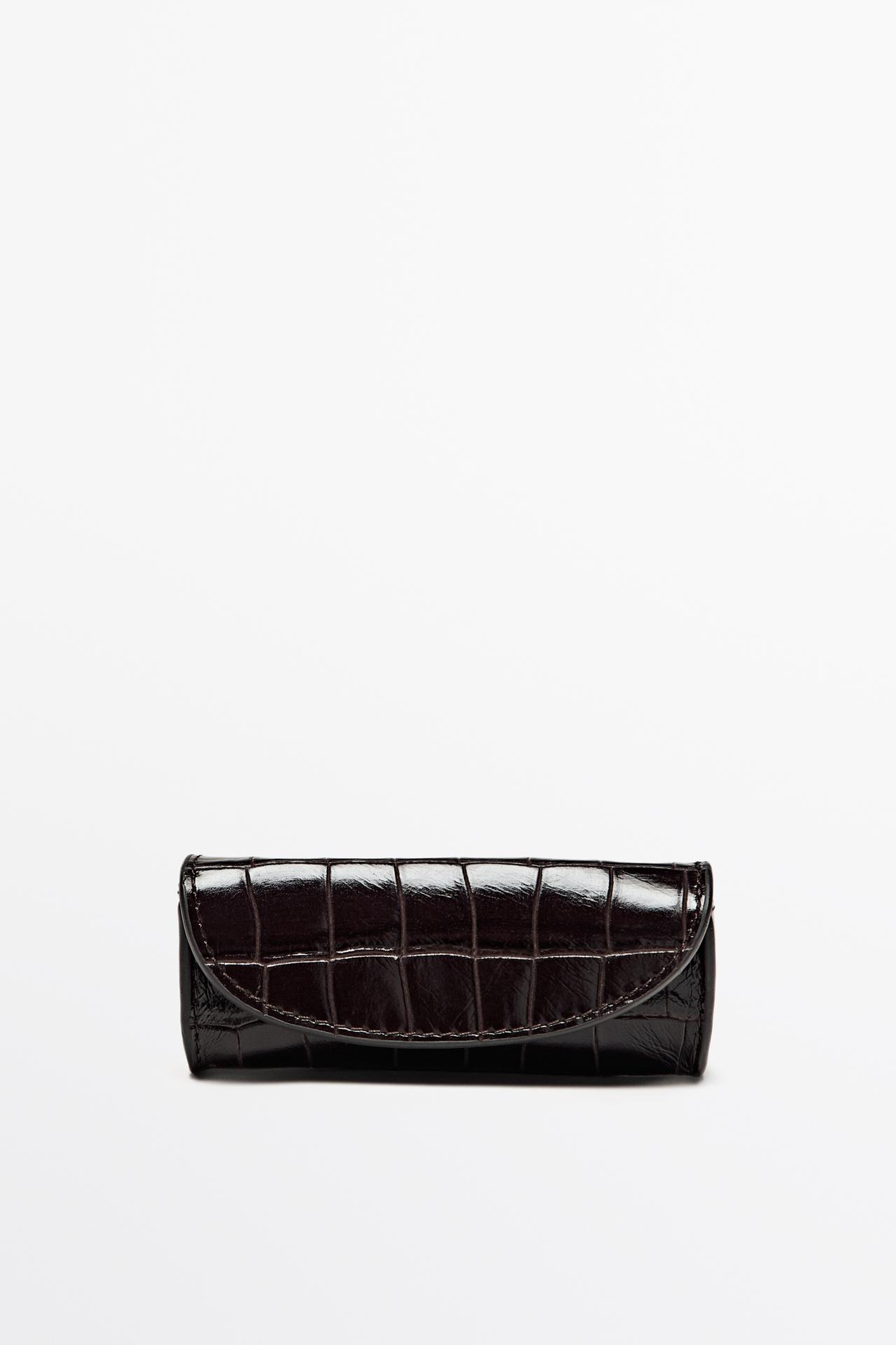 Nappa leather ring case with coco finish — Chocolate
