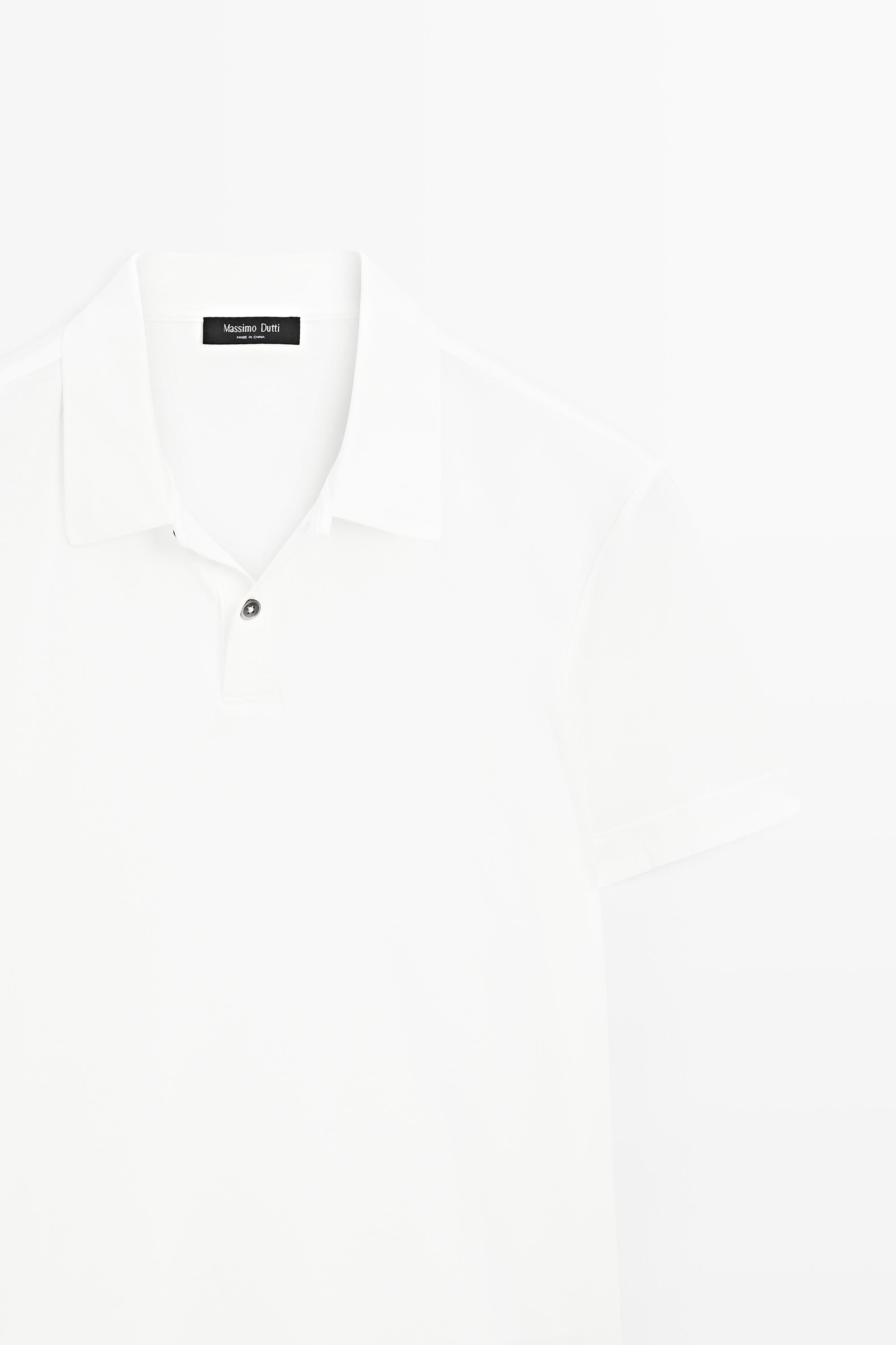 100% cotton short sleeve polo shirt — WHITE
