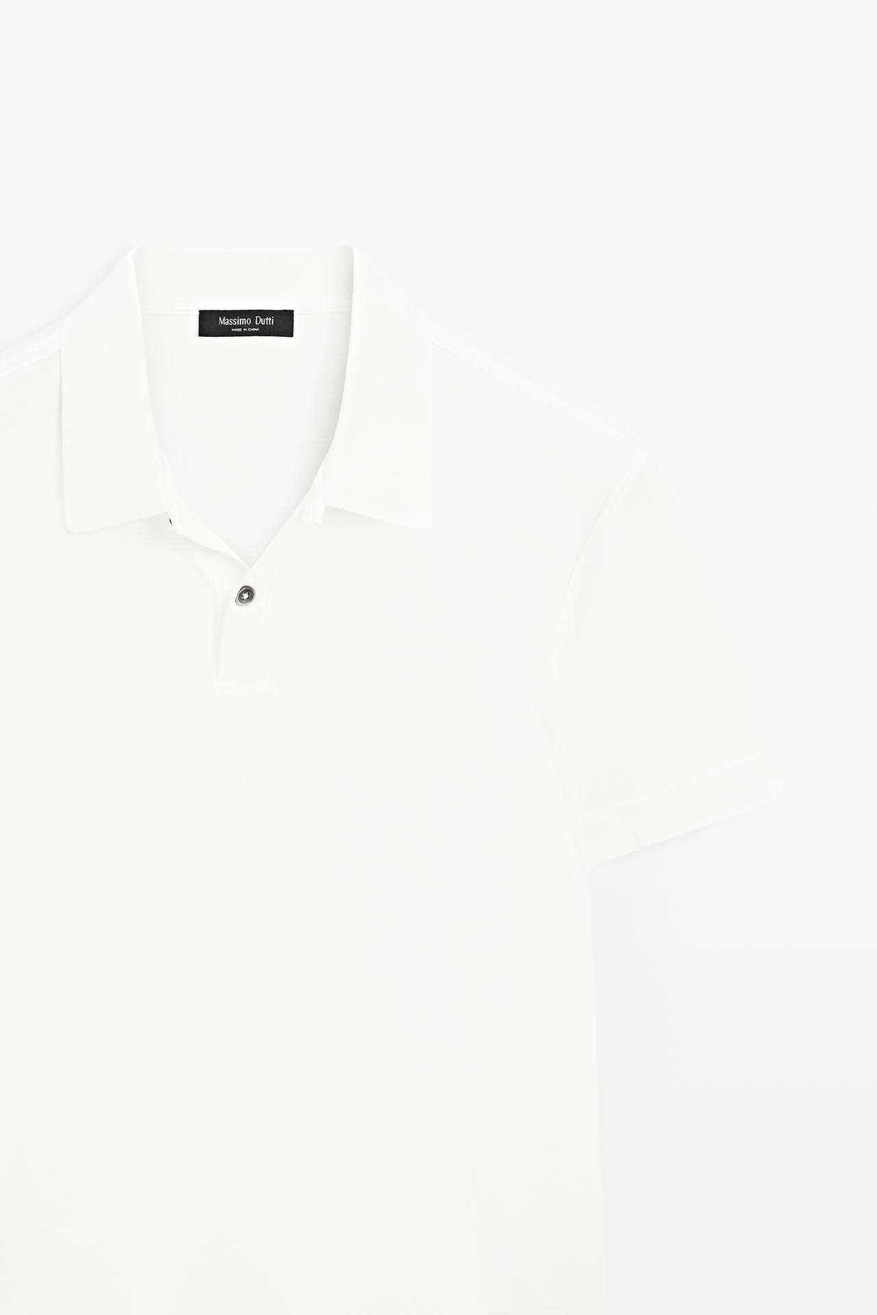 100% cotton short sleeve polo shirt — WHITE