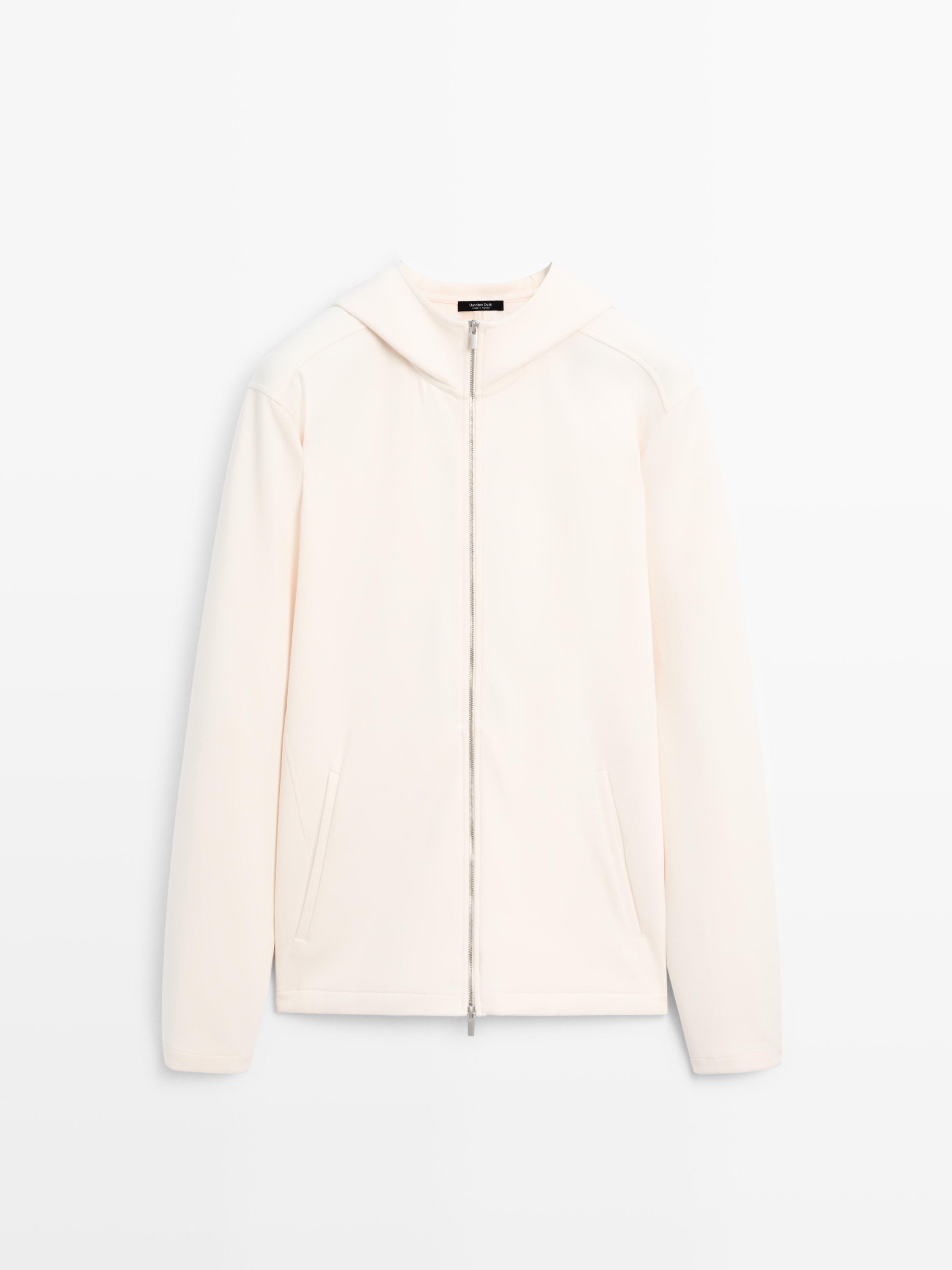 Cotton blend hooded jacket