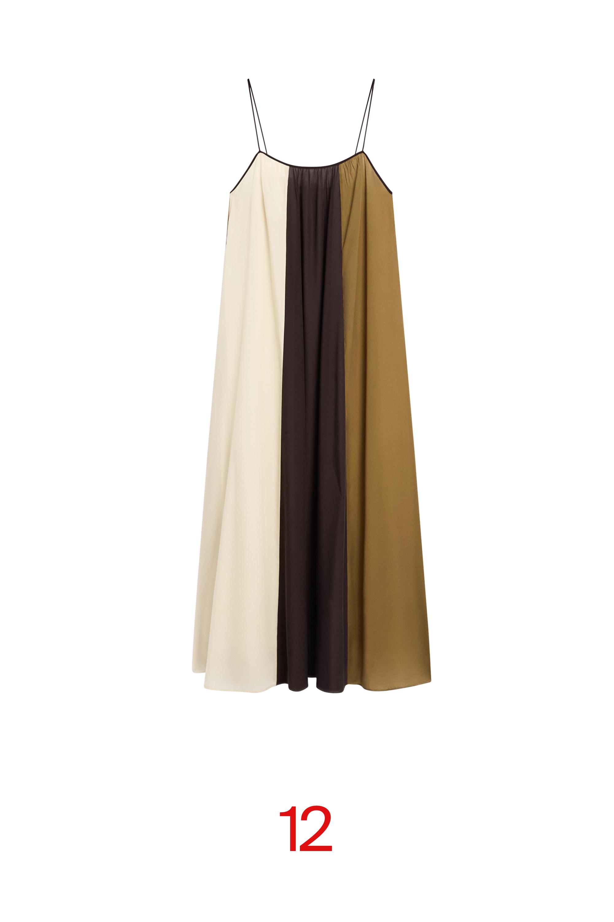 Flowing strappy midi dress — BROWN