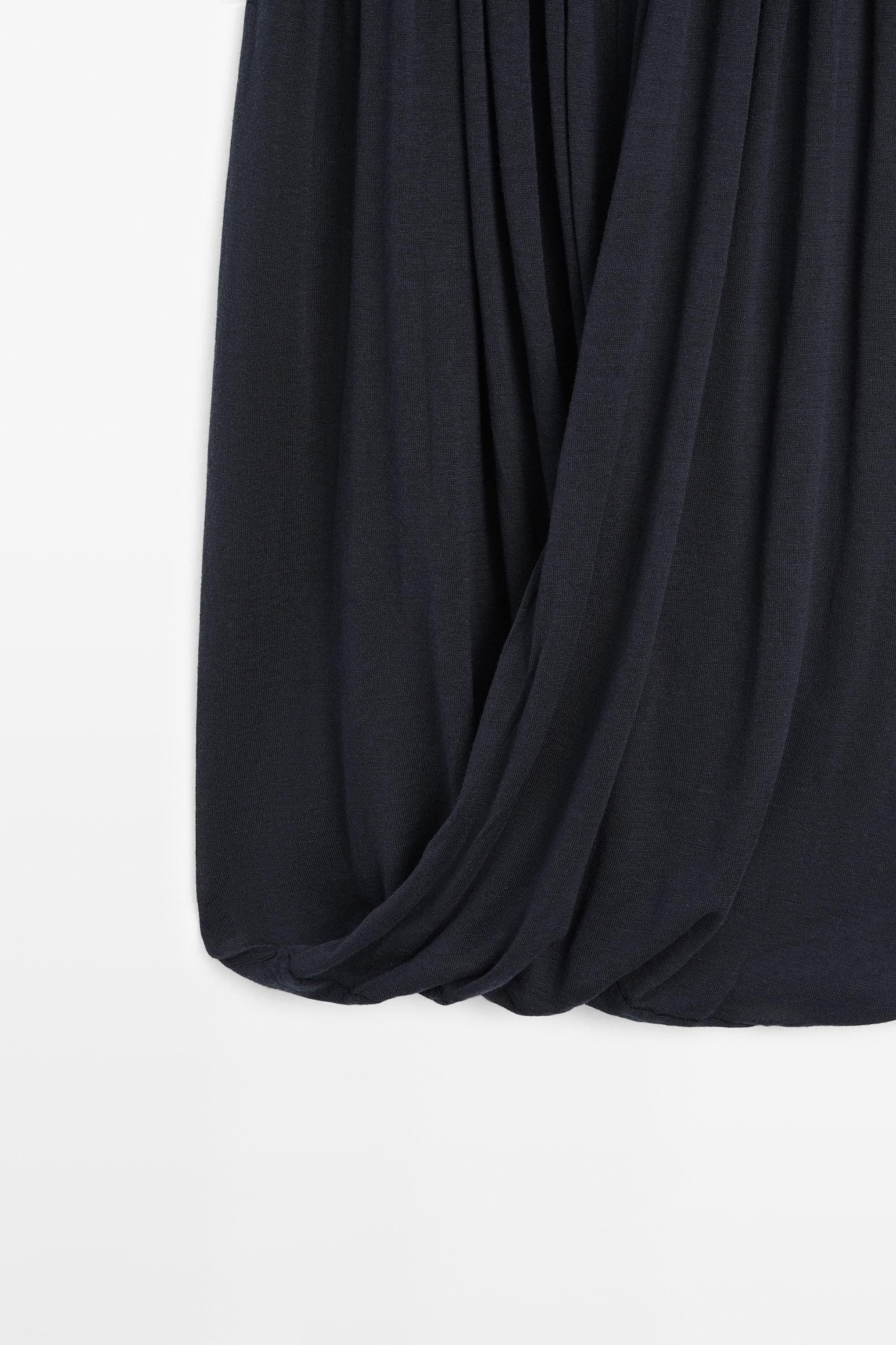 Draped balloon midi skirt — NAVY BLUE