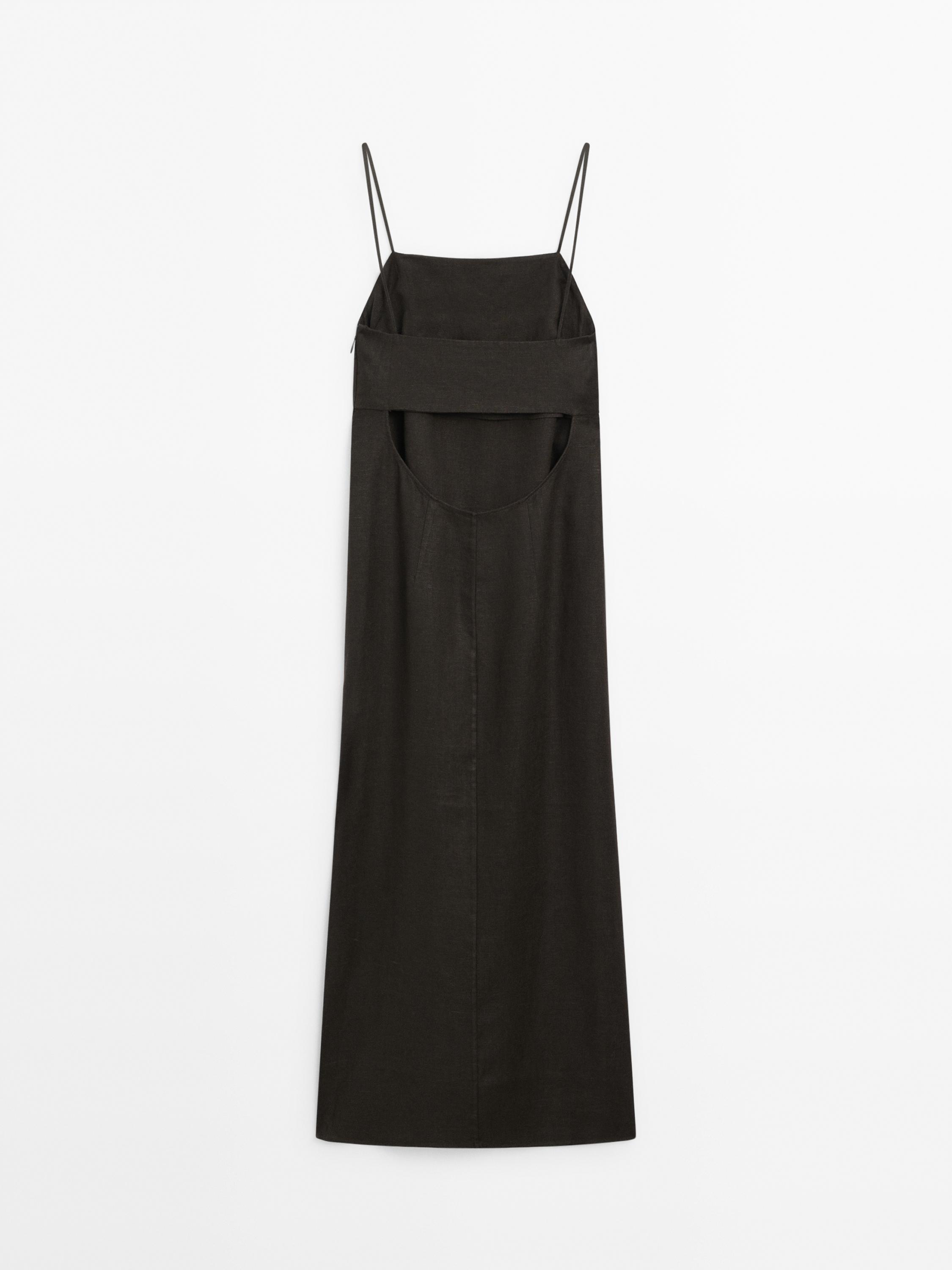 Robe midi en lin fendue