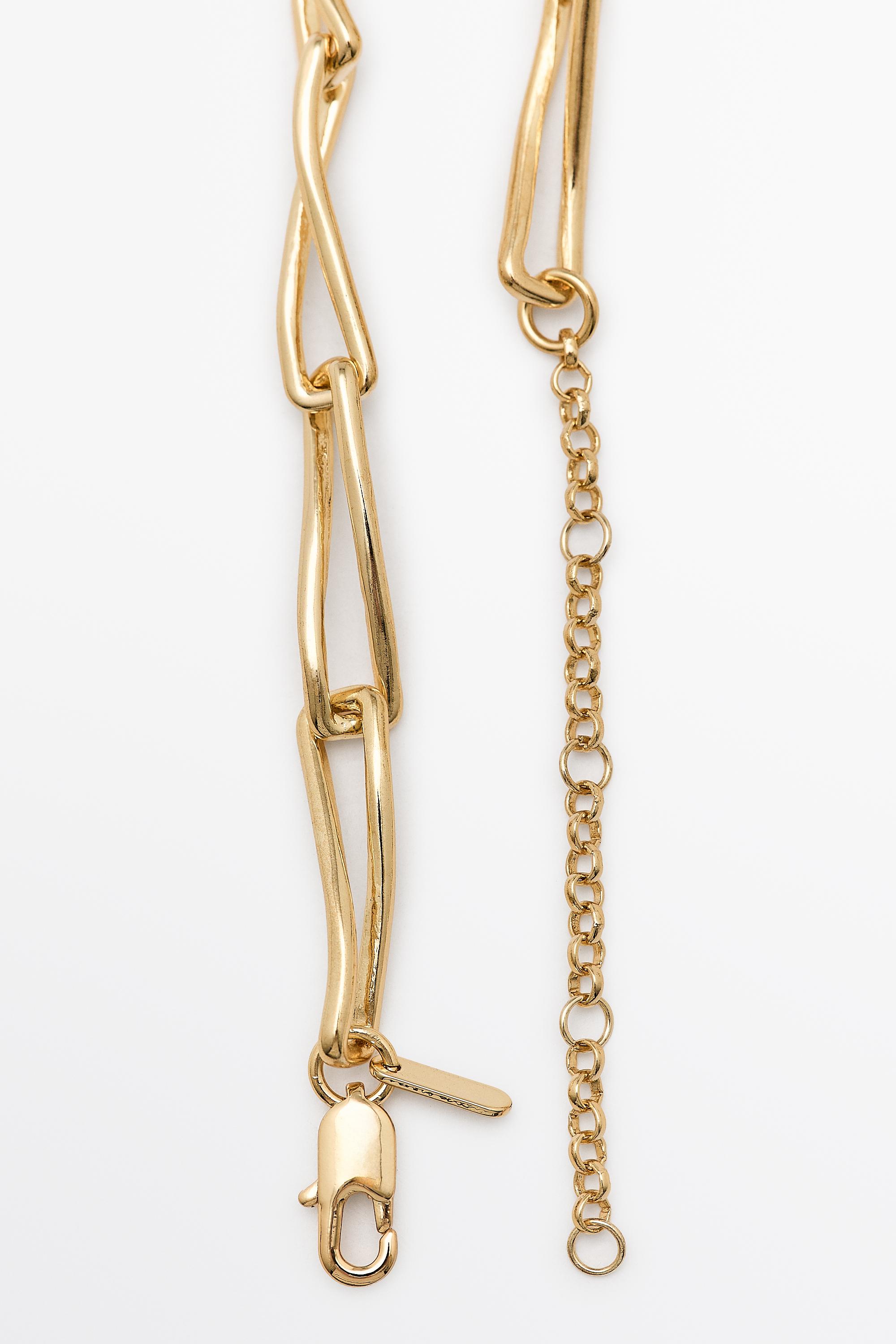 Metal chain link necklace — GOLDEN