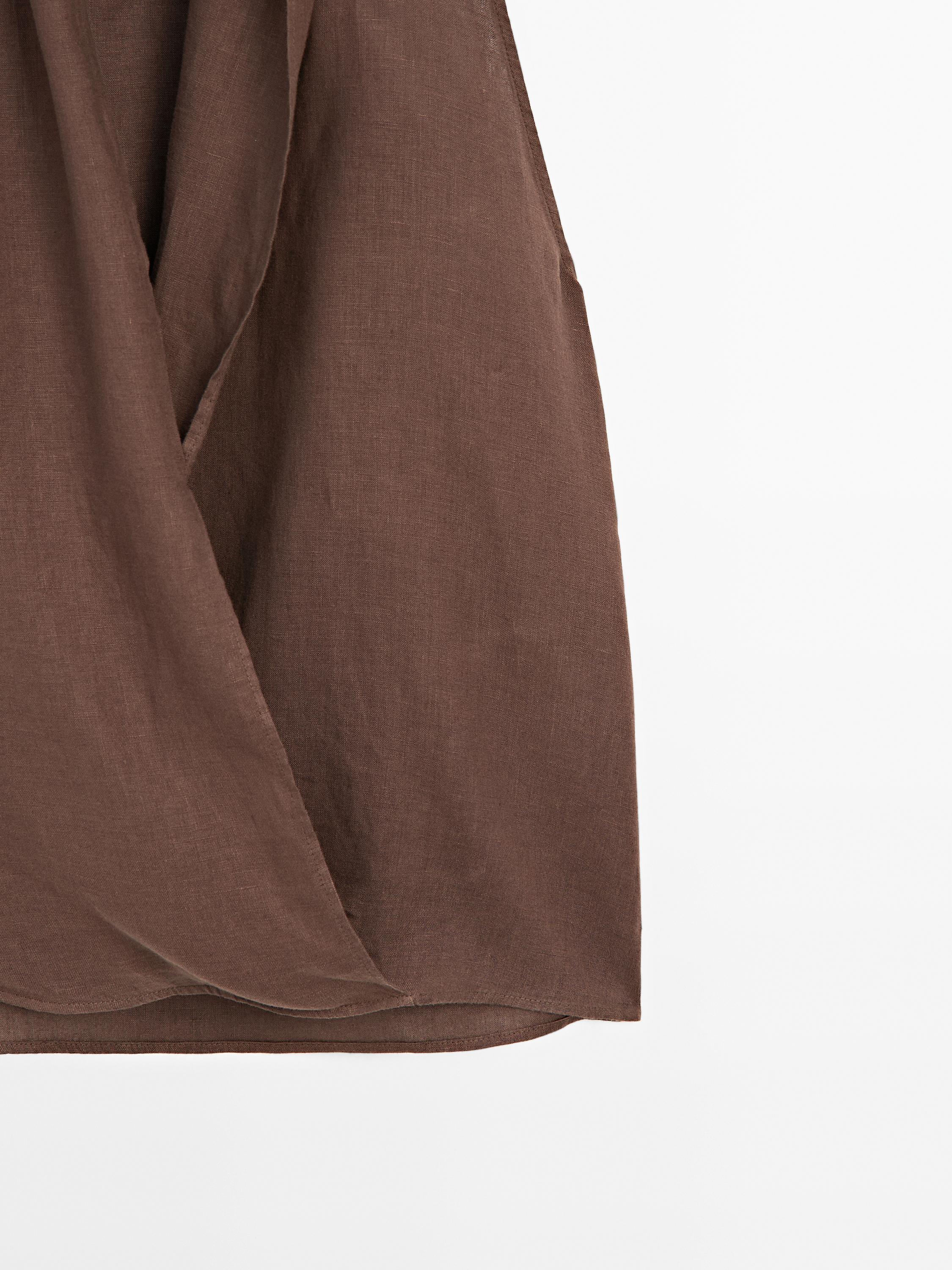 Linen crossover halter top