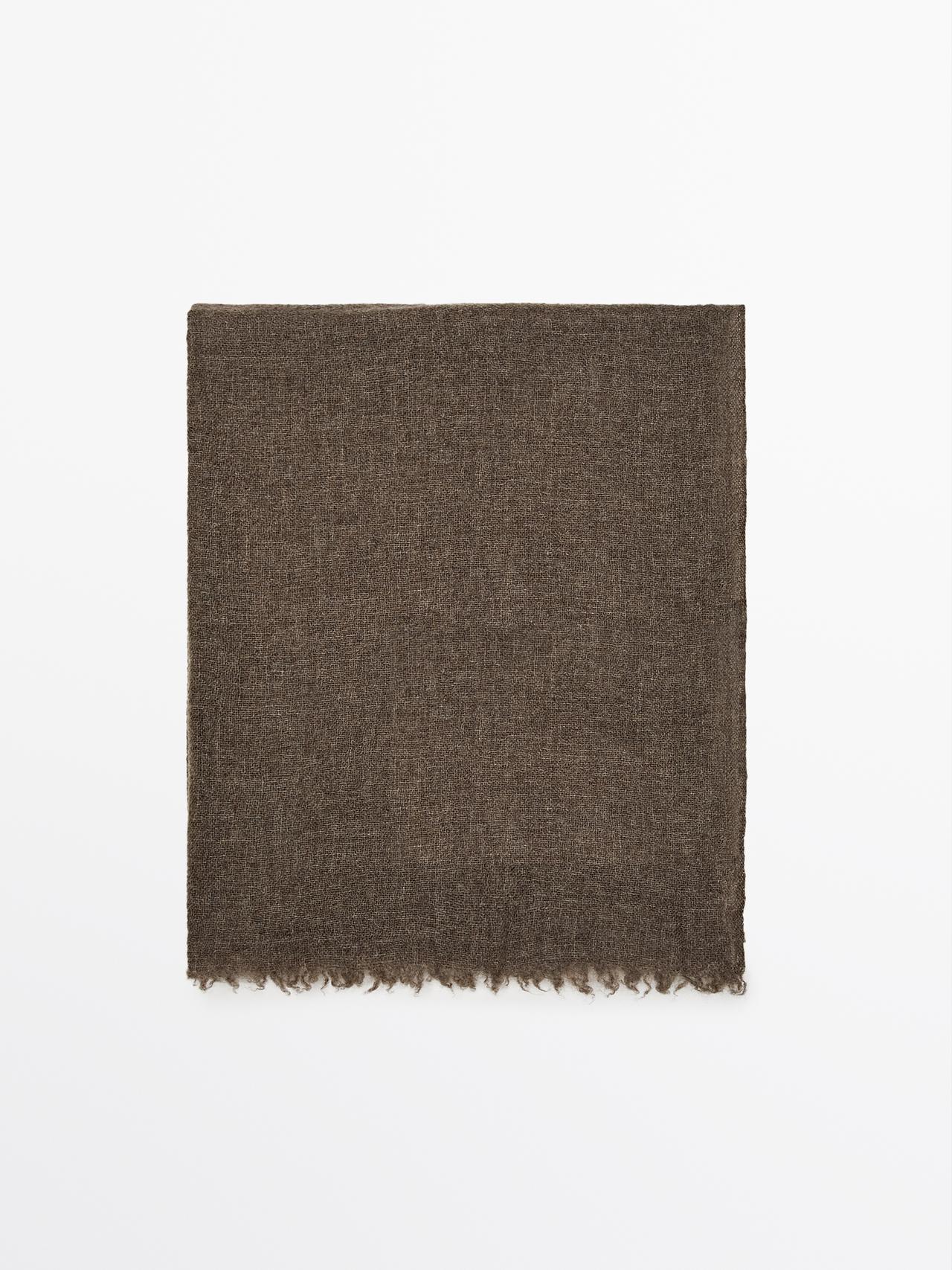 Massimo Dutti - Herre - Tørklæde I 100% Kashmir - Brun - 01