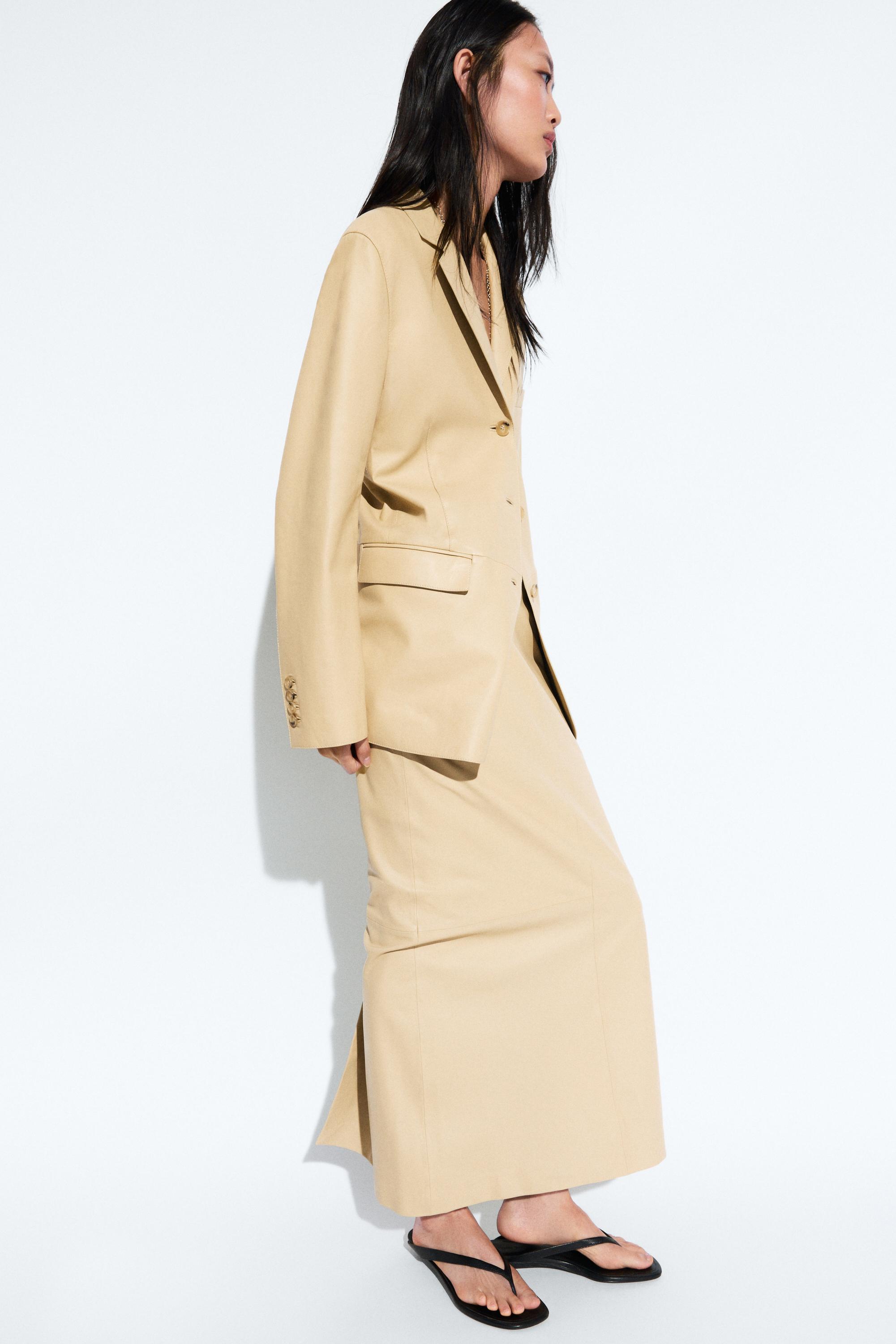 Nappa leather blazer — Vanilla