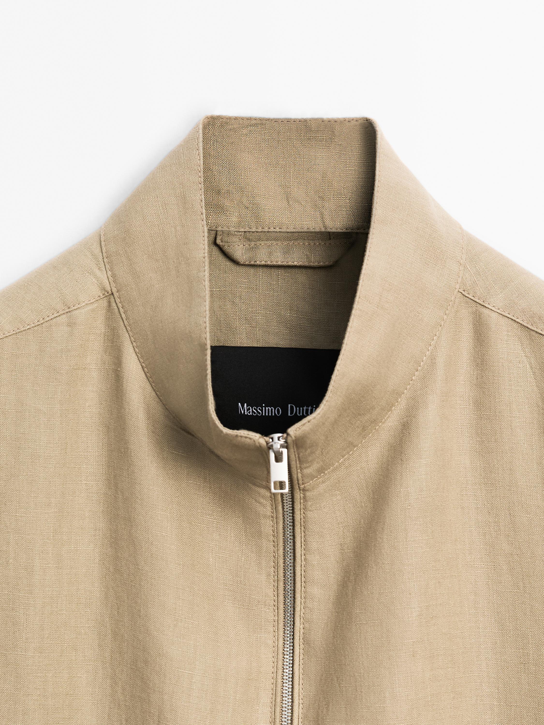 ★ Massimo Dutti★ Linen blend check bomber jacket 06755101 Linen blend check bomber jacket · Black · Coats And Jackets