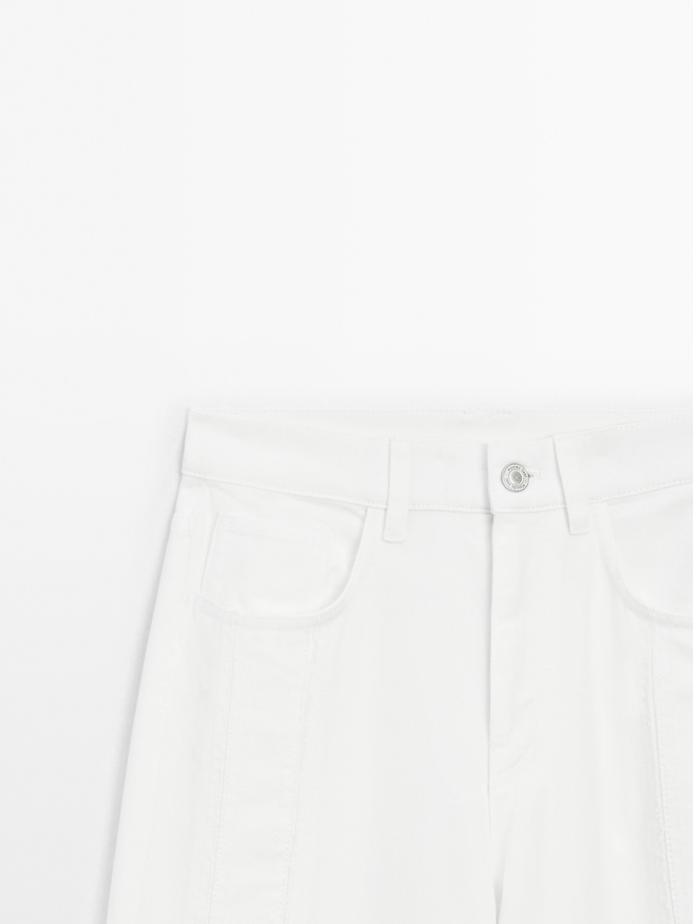 High-waist wide-leg jeans with seam details