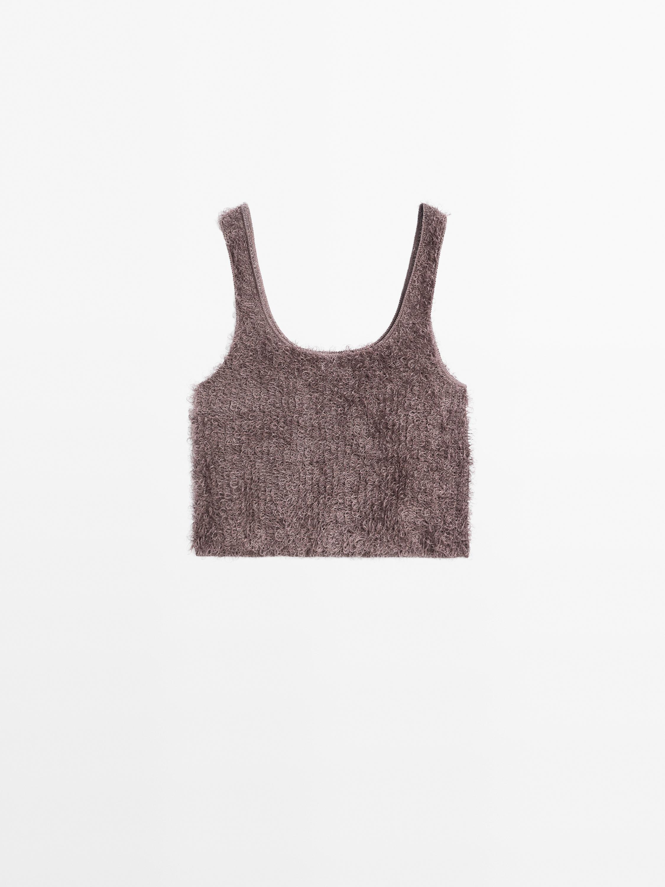 Bouclé knit top with thread detail - Studio