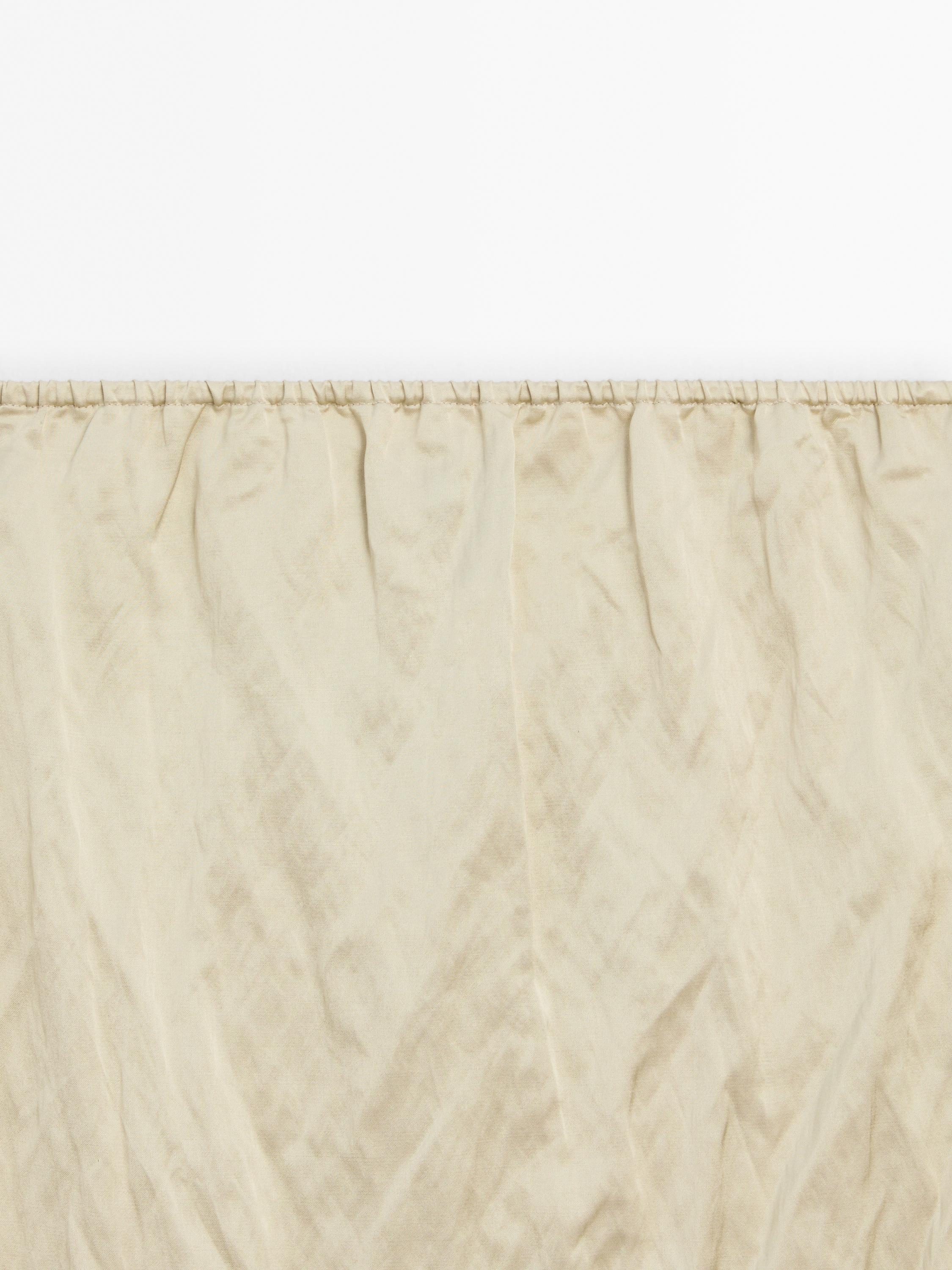 Cotton satin blend midi skirt