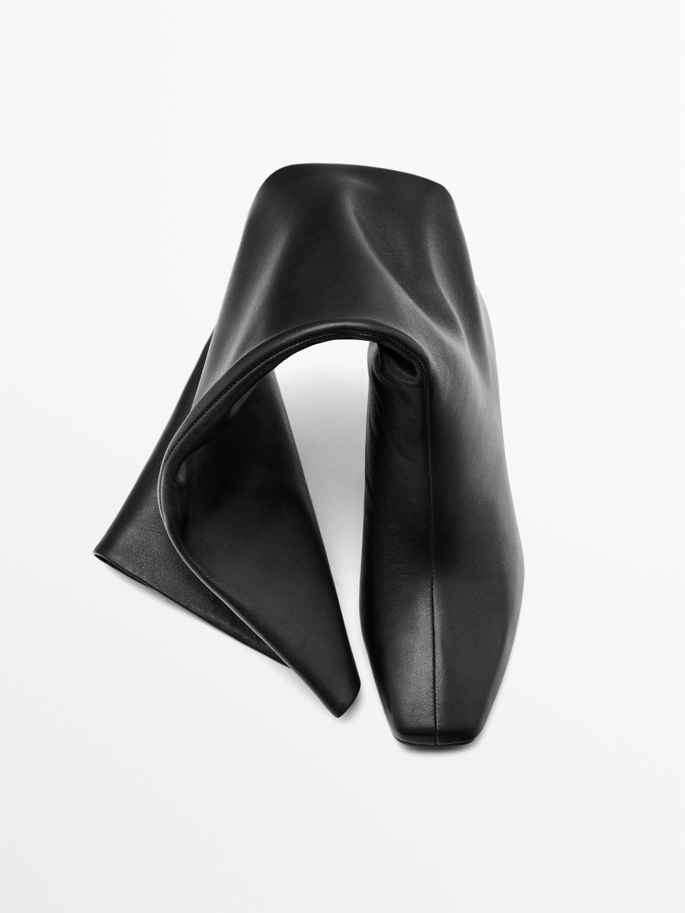 Kožené vysoké boty na tenkém podpatku