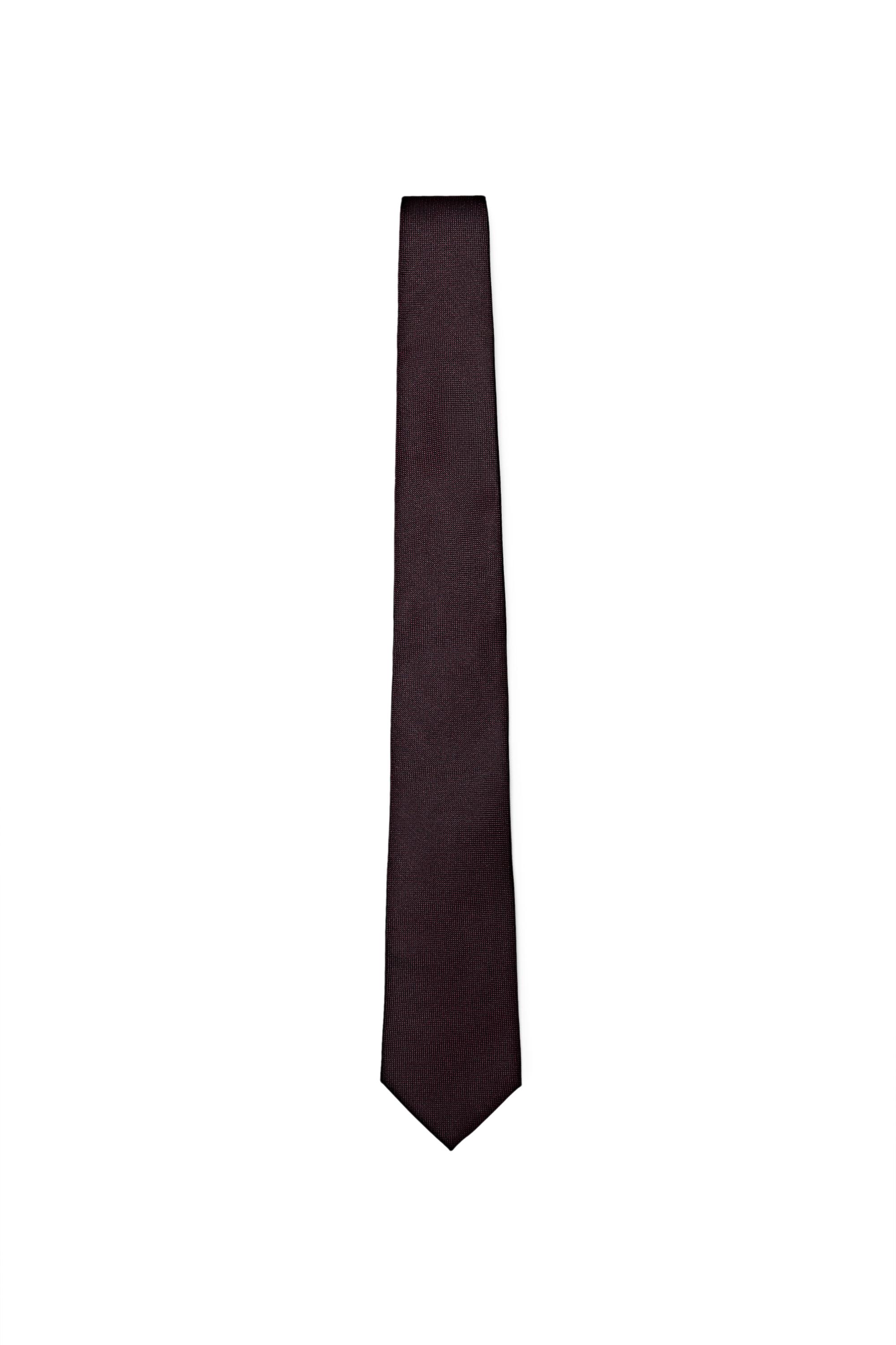 100% silk textured tie — BURGUNDY