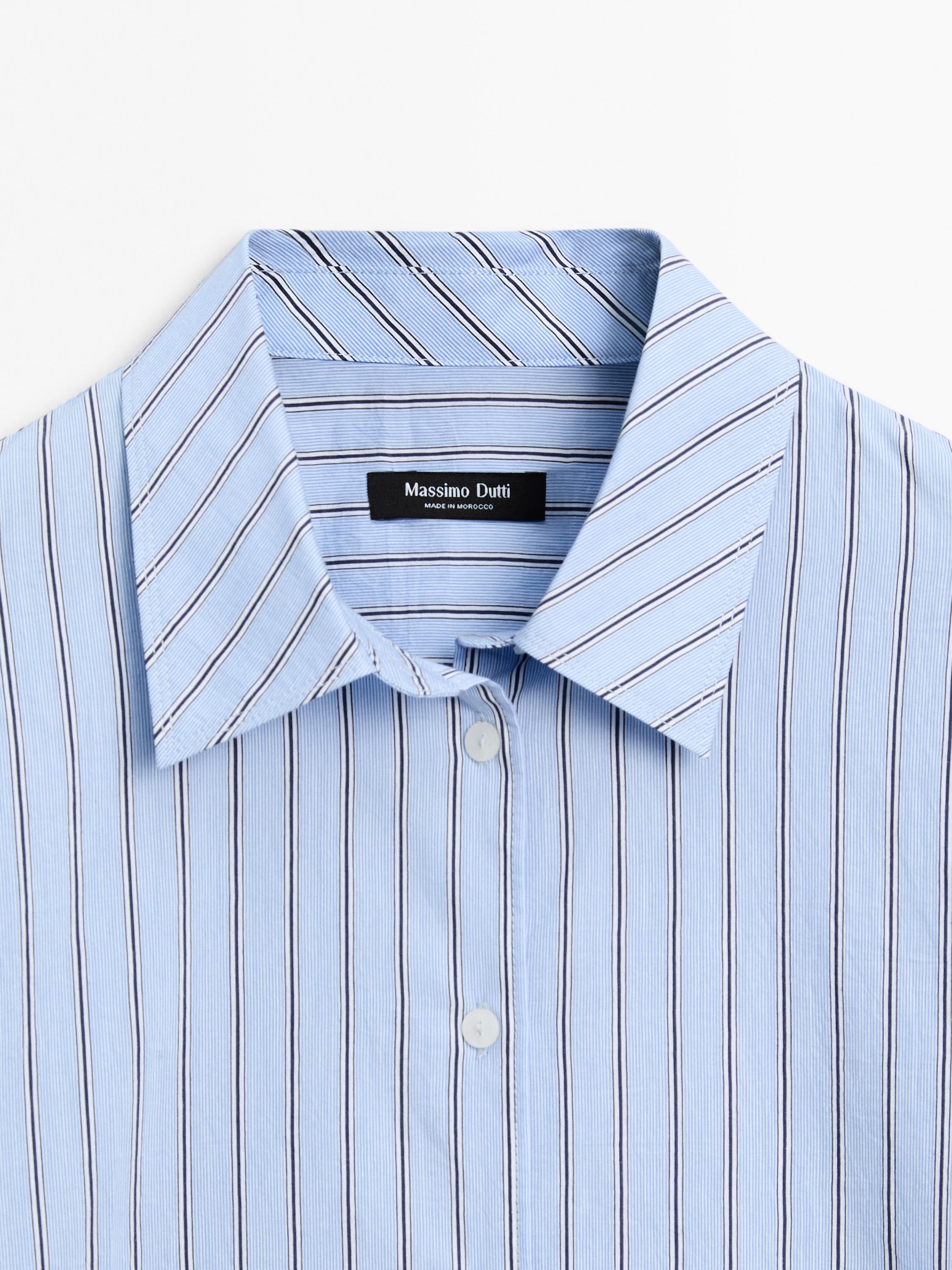 Striped cotton blend shirt