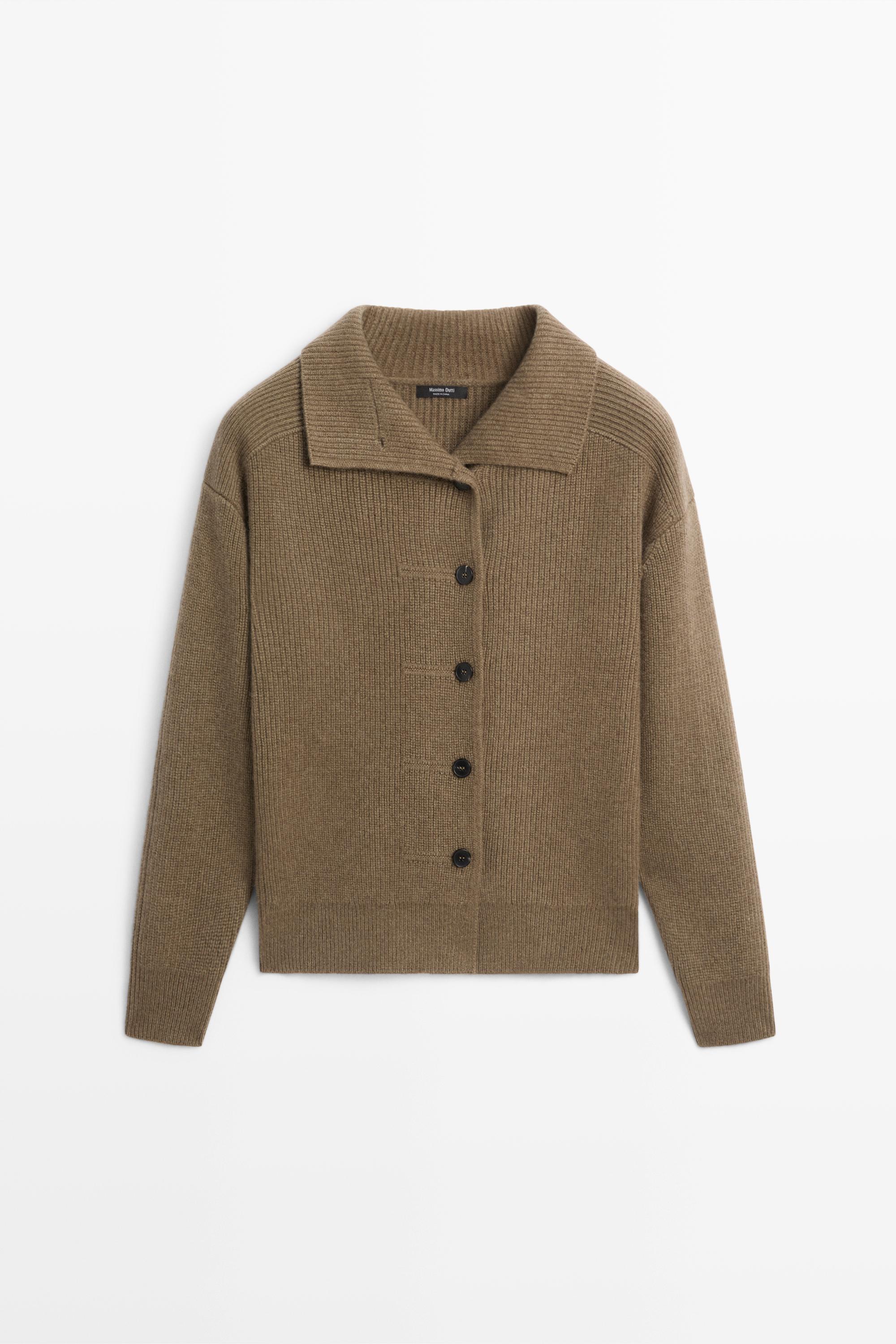 100% cashmere cross-over knit cardigan