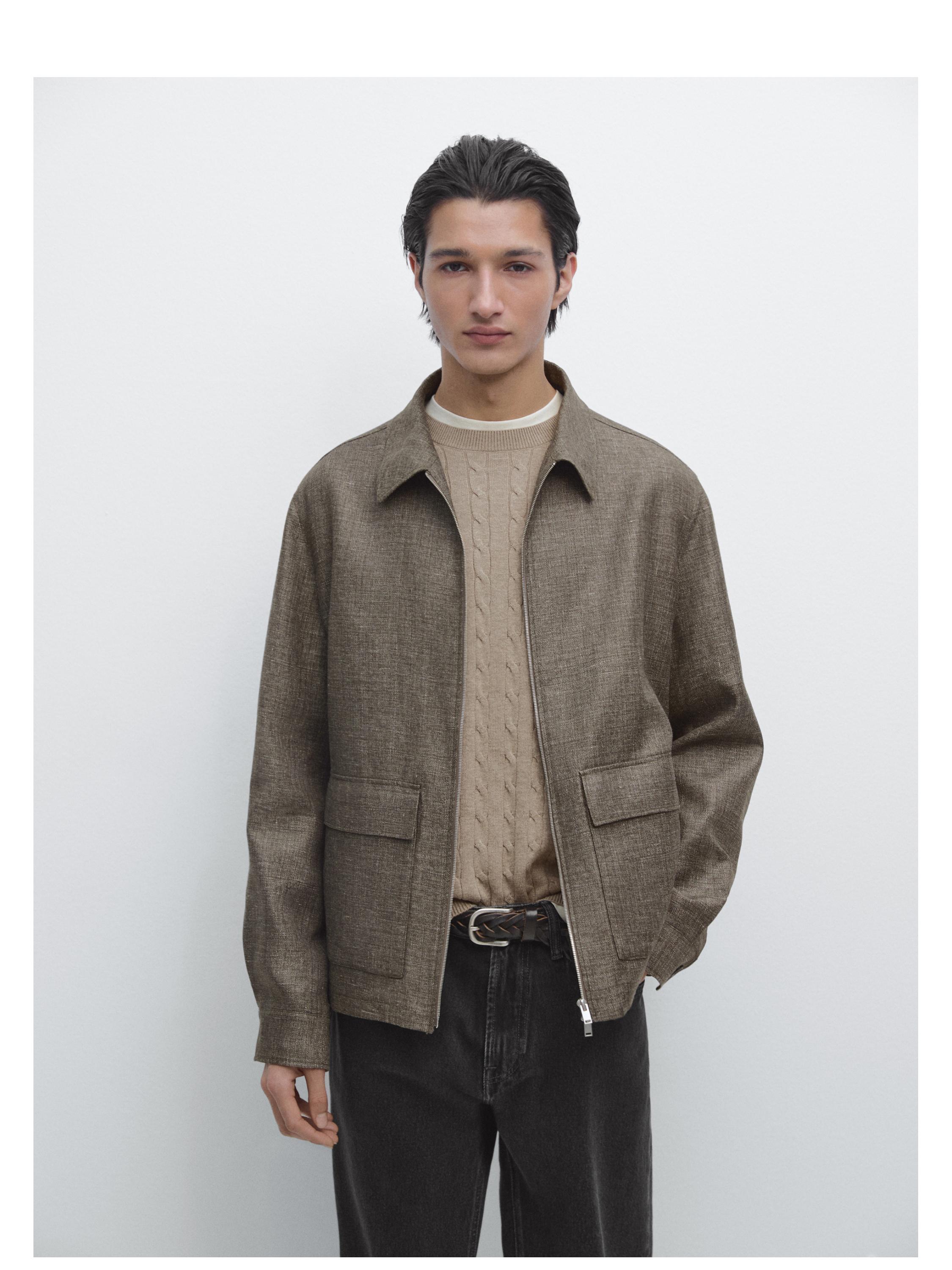Short jacket with pocket details — GREEN