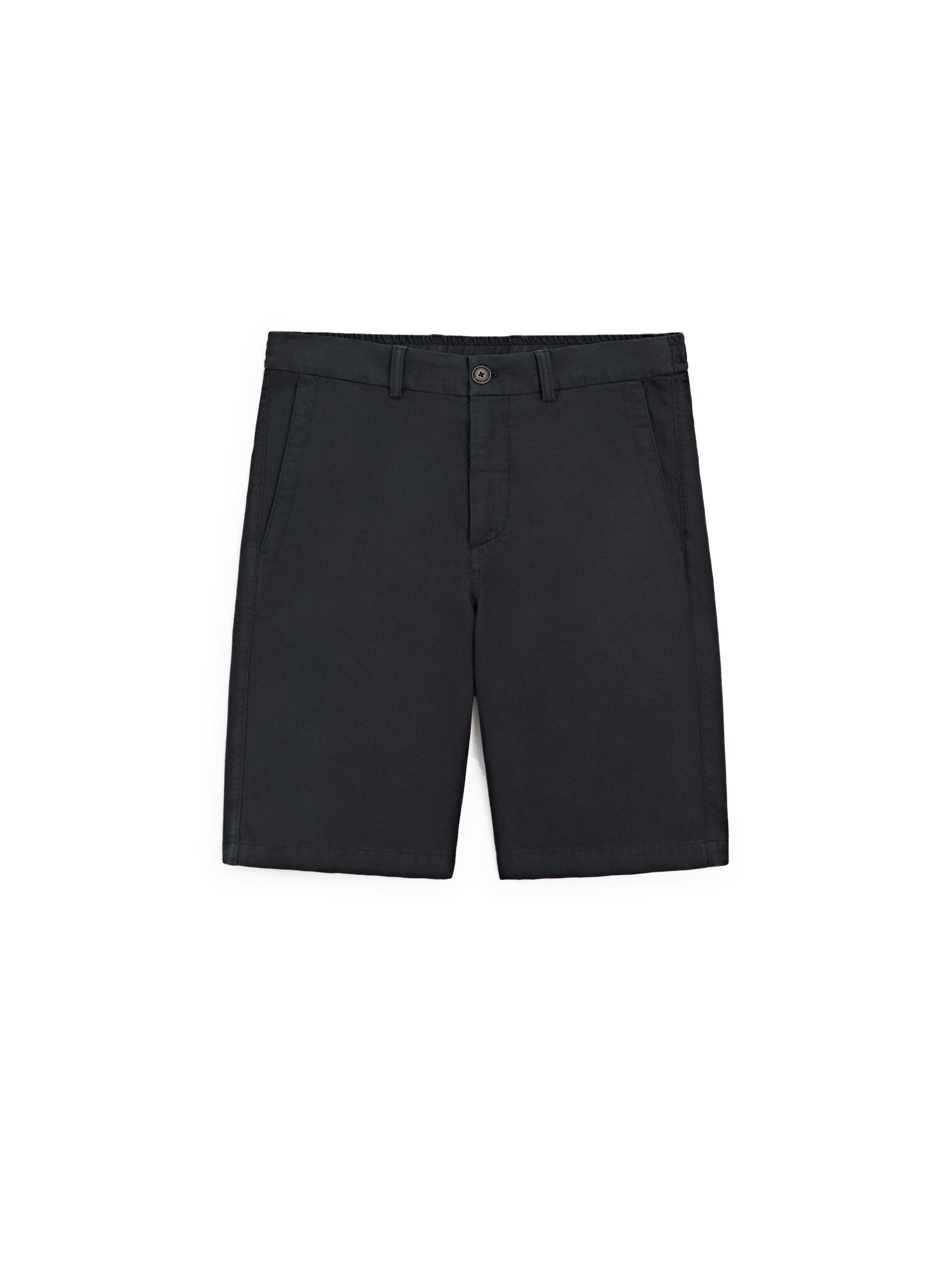 Linen blend Bermuda shorts — NAVY BLUE