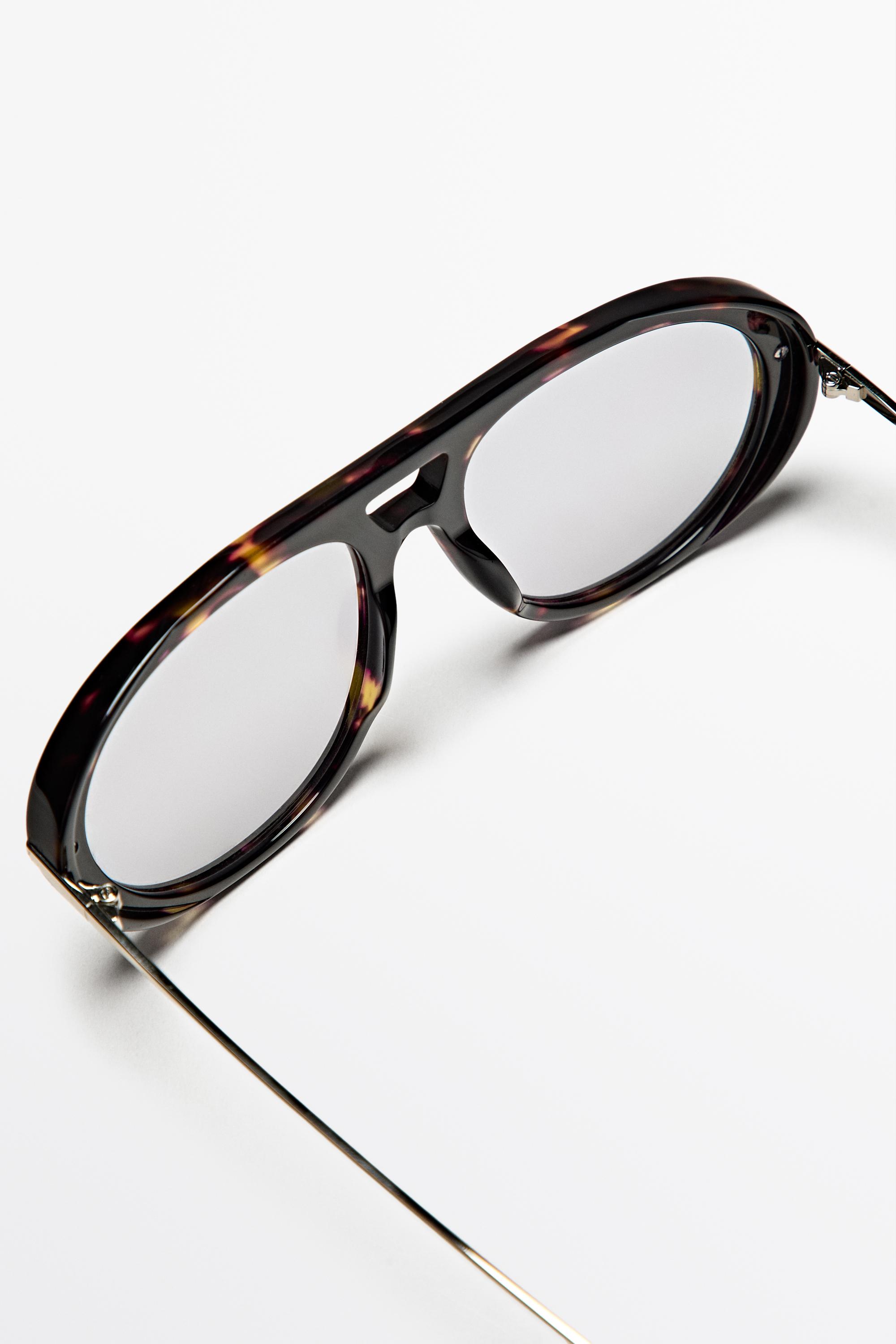 Tortoiseshell-effect aviator glasses — BLUE