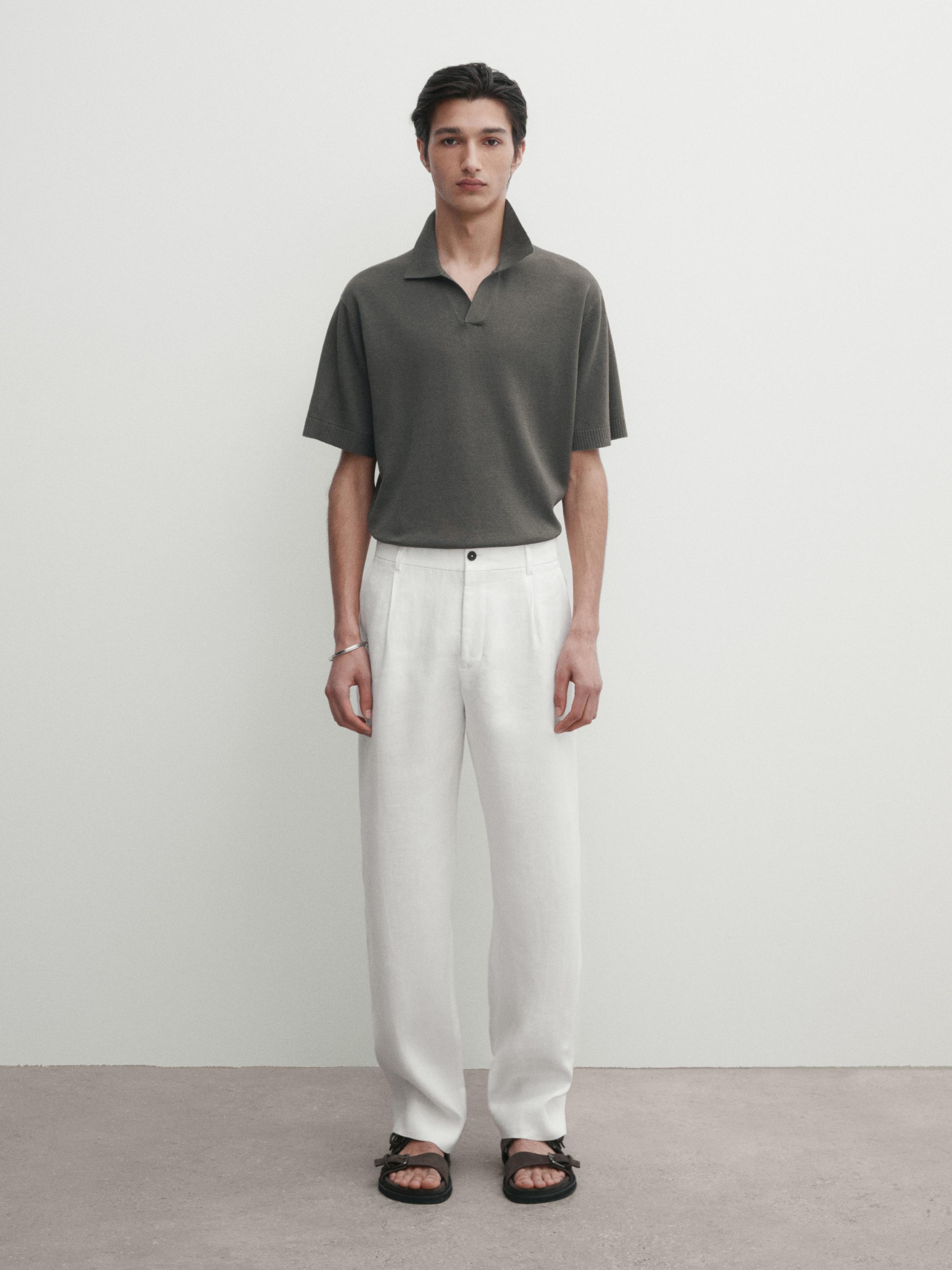 Short sleeve knit polo shirt