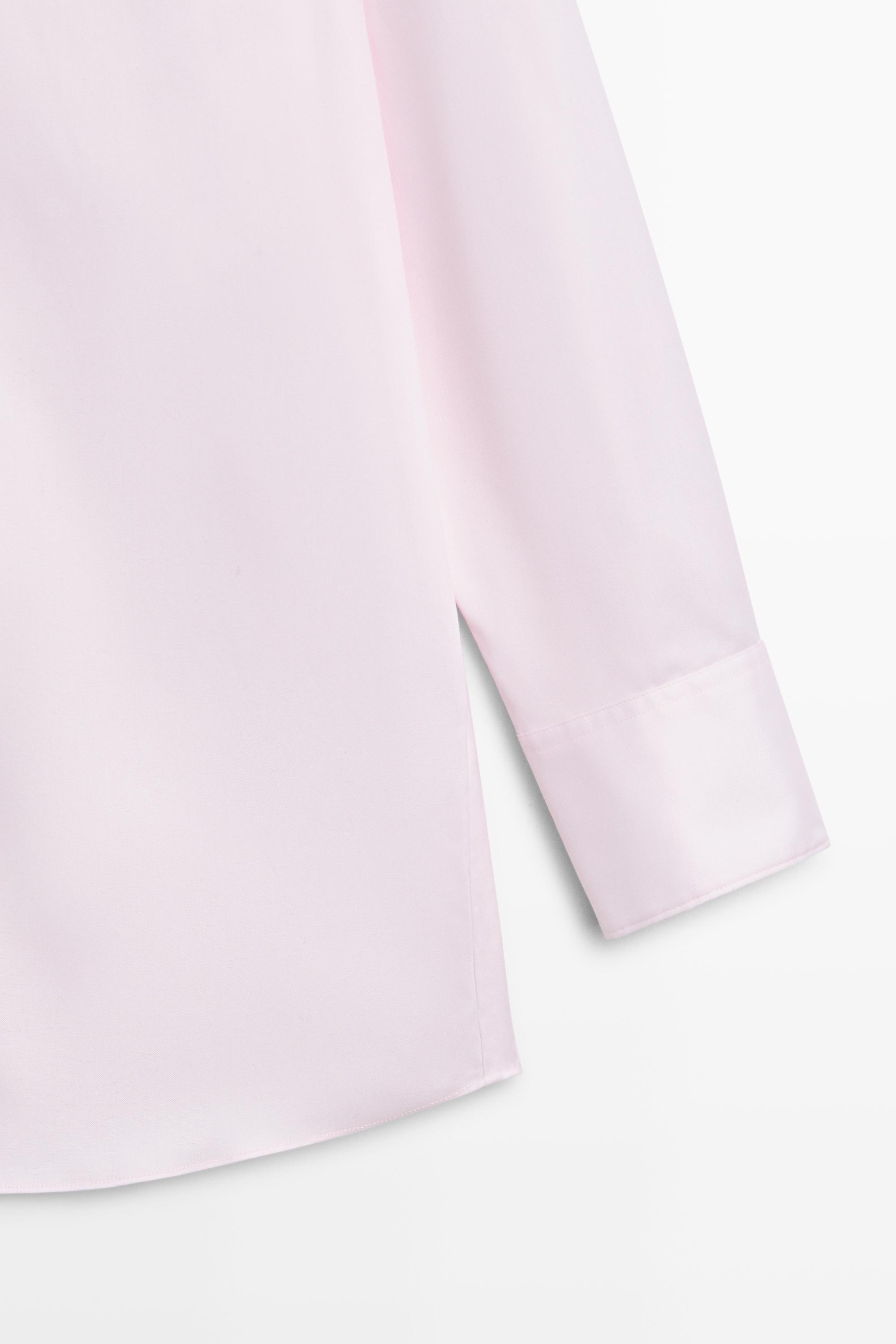 Massimo Dutti Uzun %100 pamuklu poplin süet gömlek görsel 7